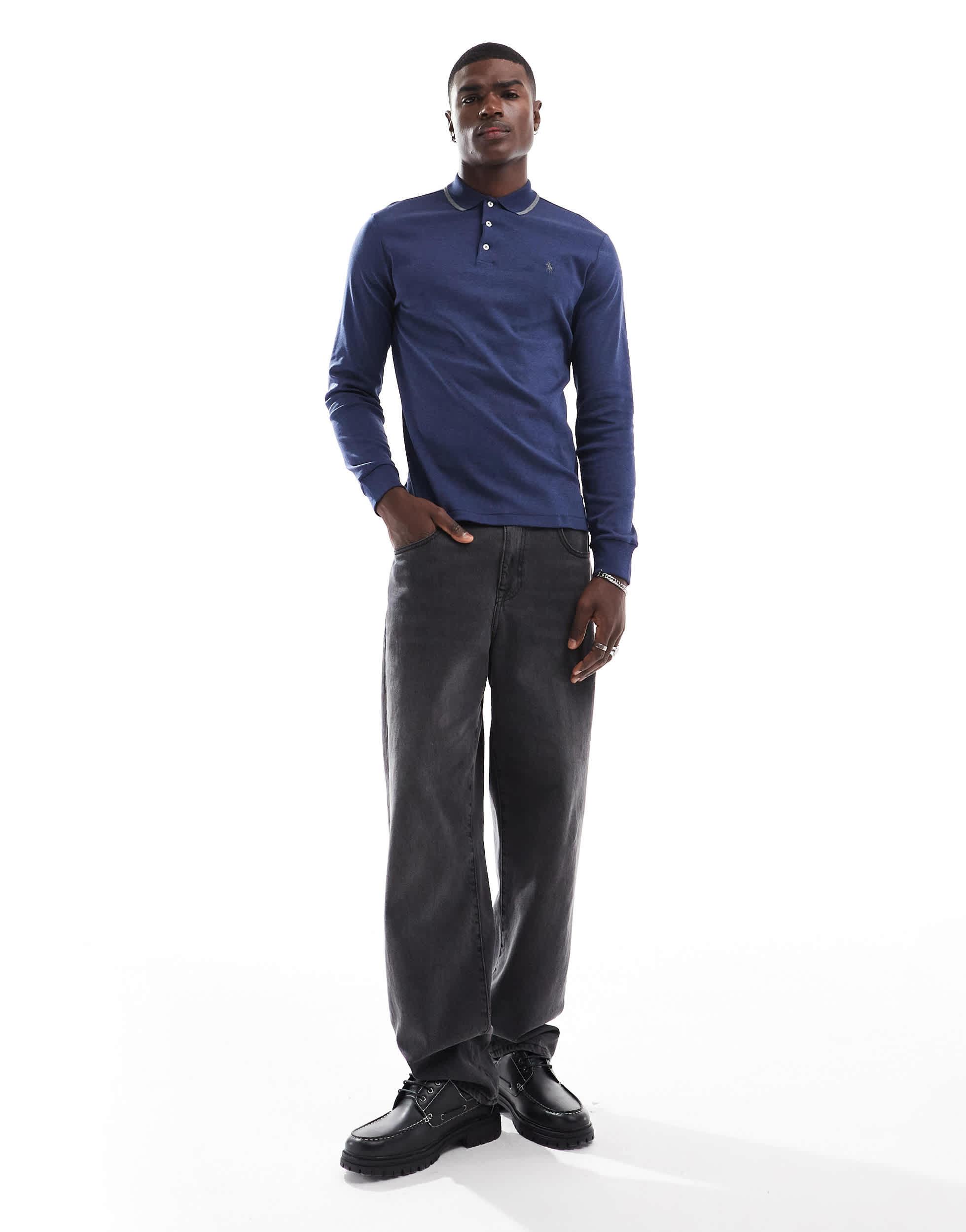 Pima cotton long sleeve polo hotsell