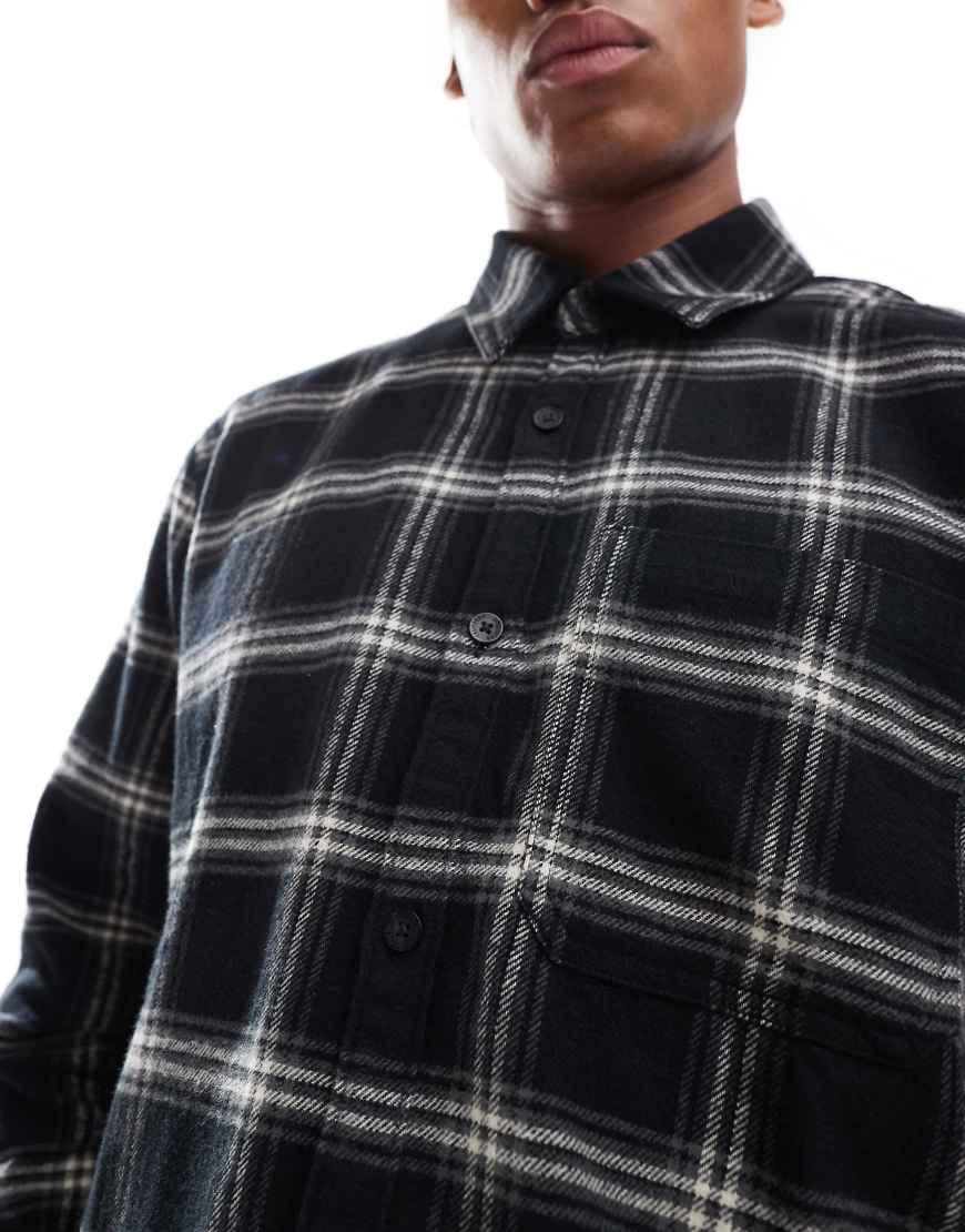 Hollister Check Flannel Overshirt in Black for Men Lyst UK