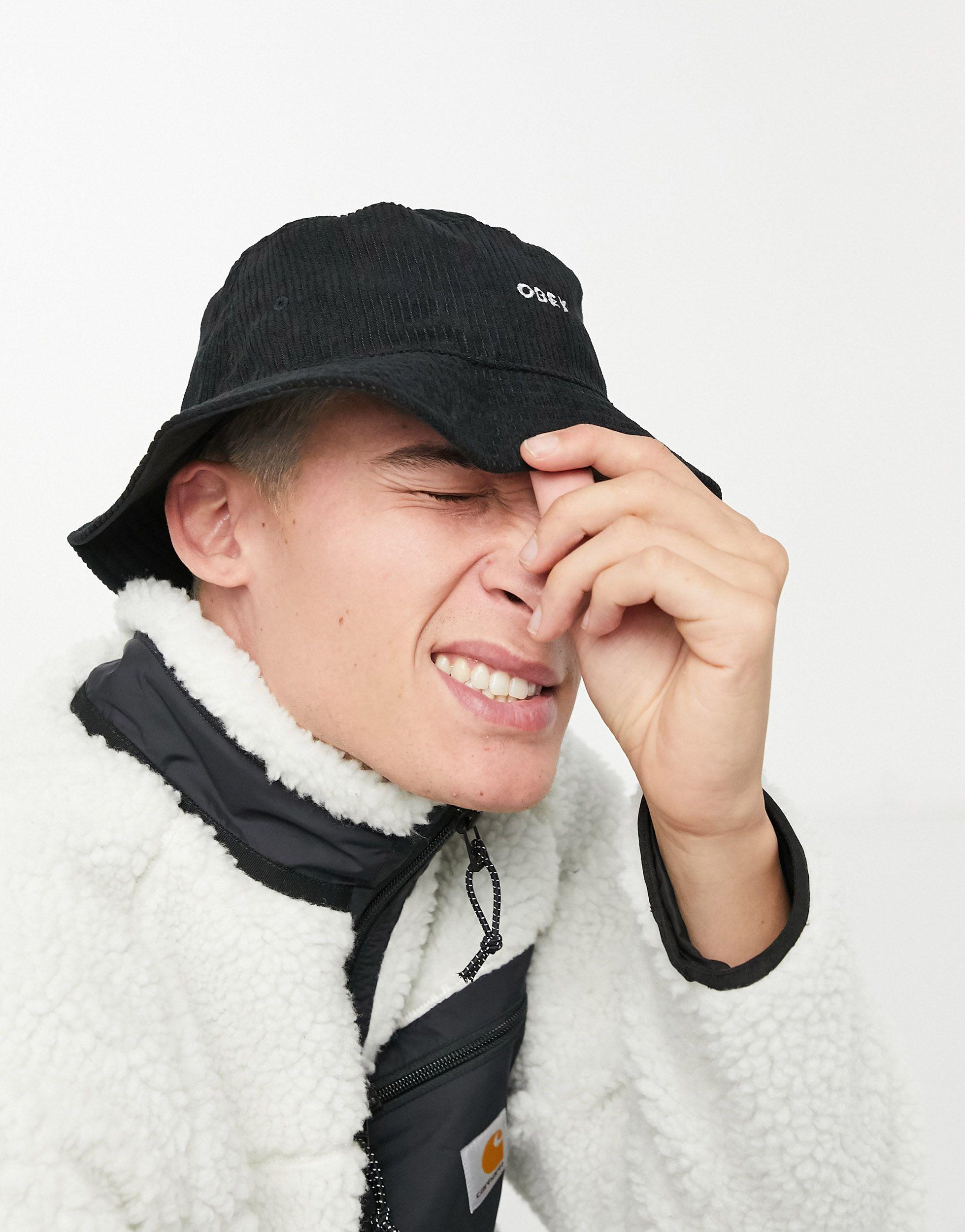 Obey Reversible Corduroy Bucket Hat in 