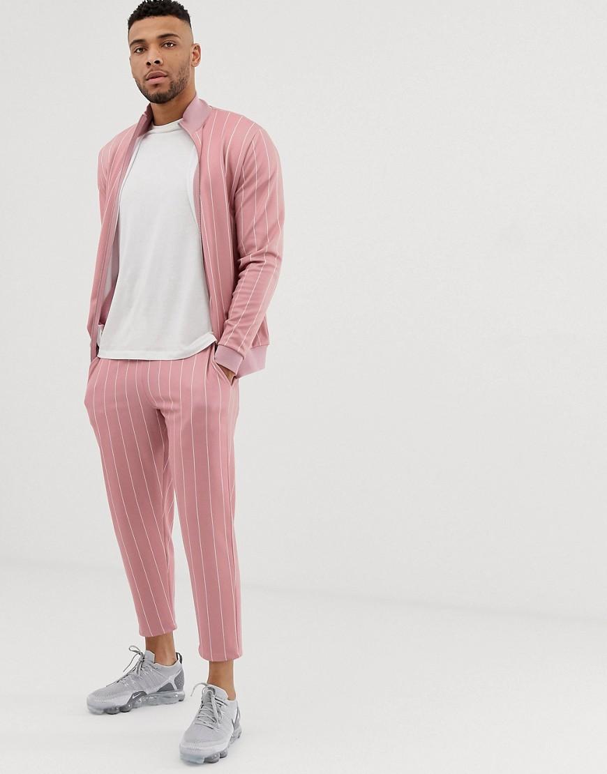 mens pinstripe tracksuit