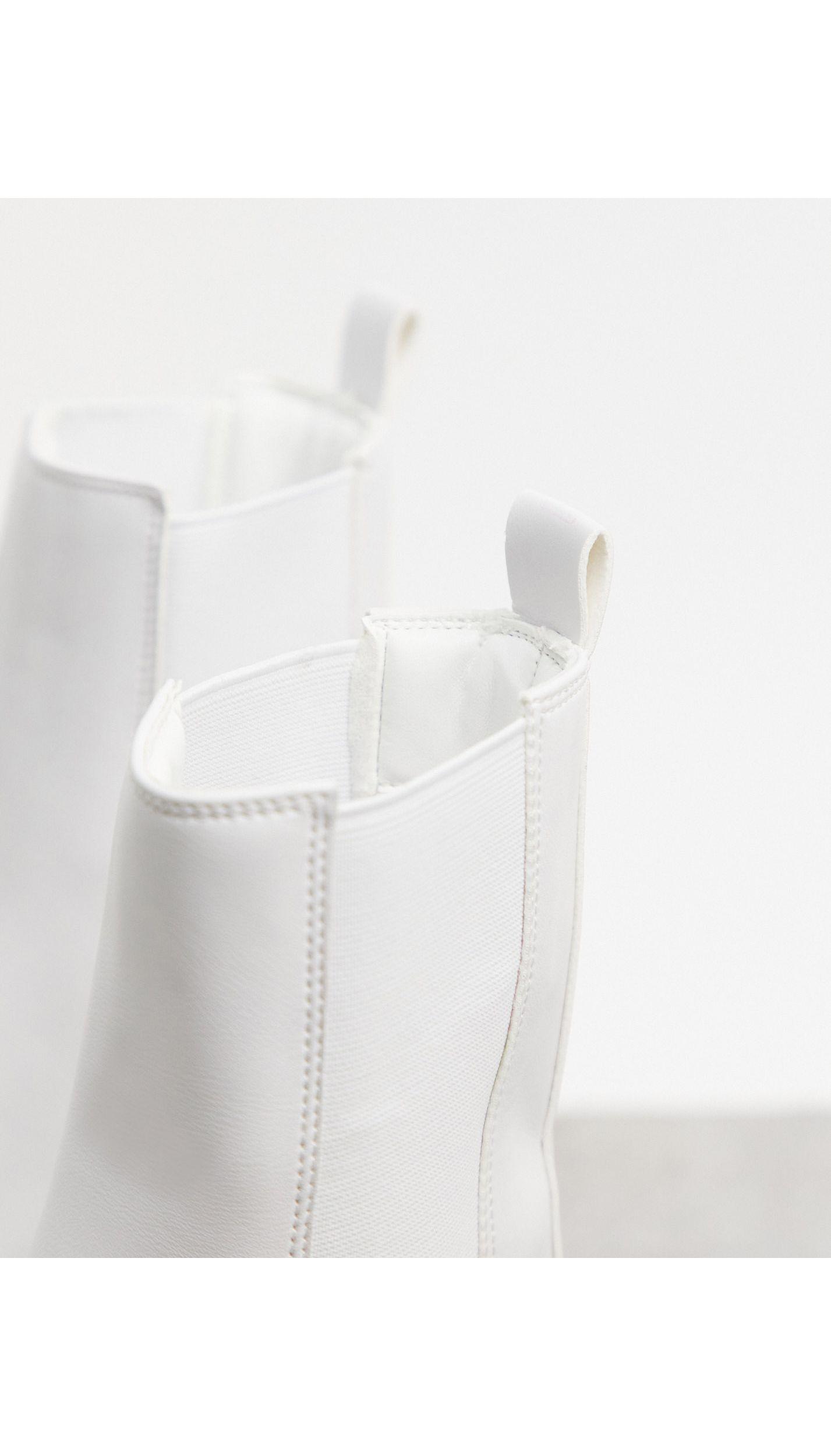 Bershka Chunky Chelsea Boots in White for Men | Lyst