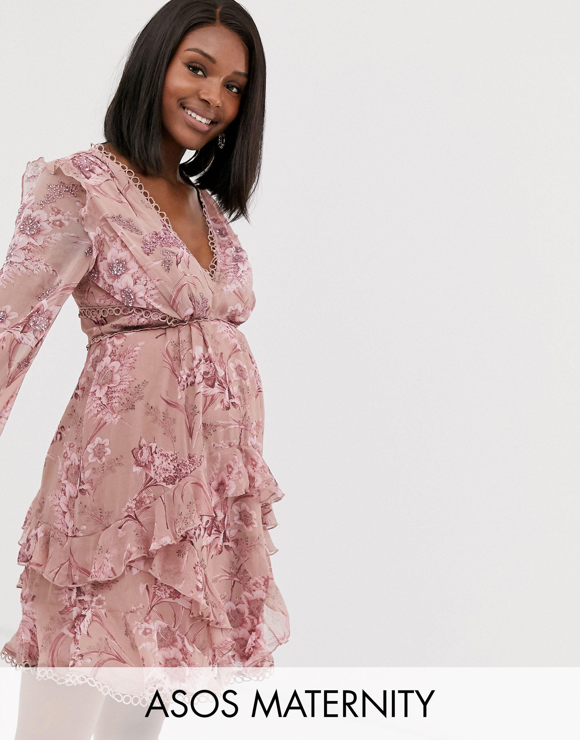 asos pink long sleeve dress