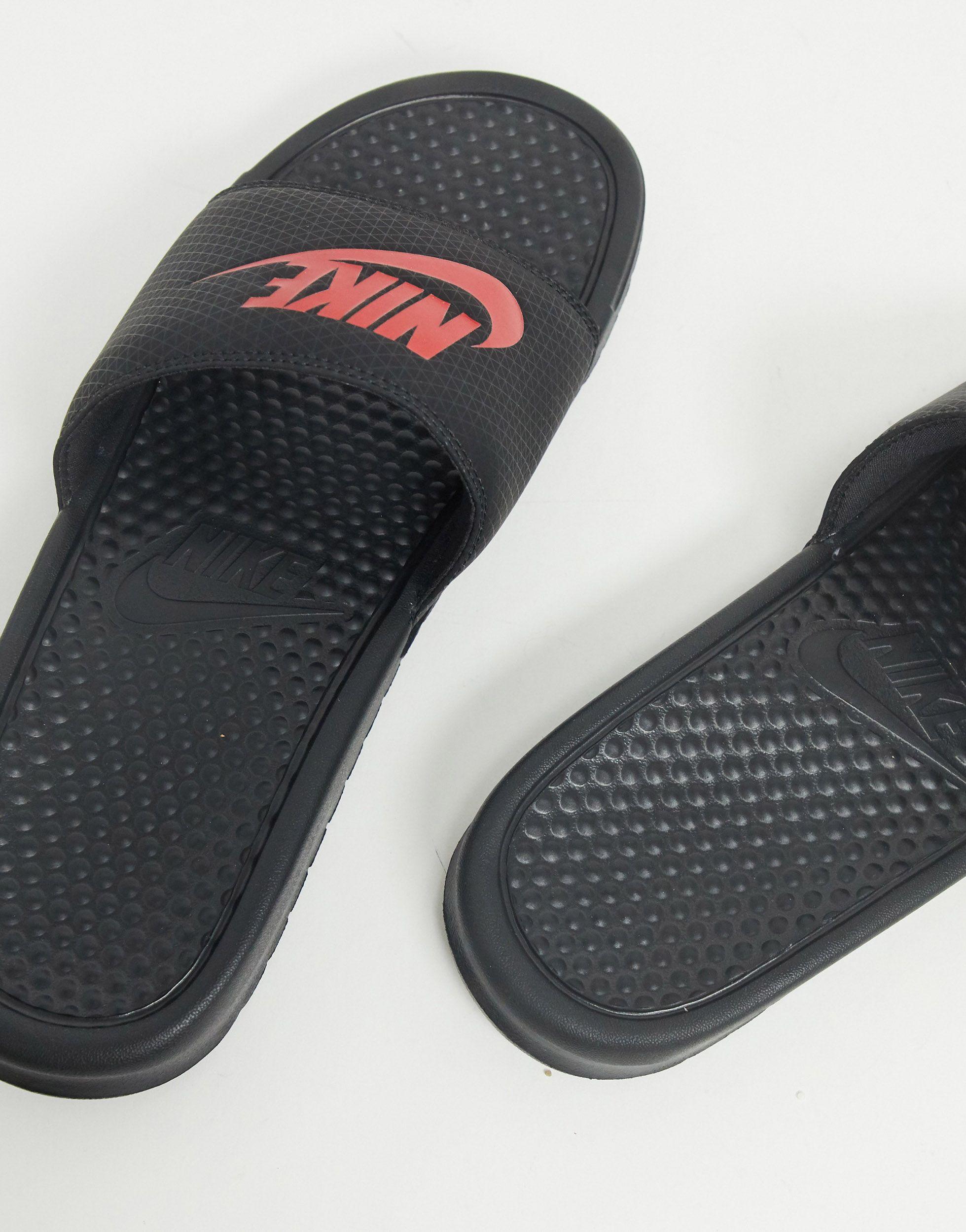 Nike Benassi Jdi Slides in Black,White (Black) for Men - Save 43% | Lyst