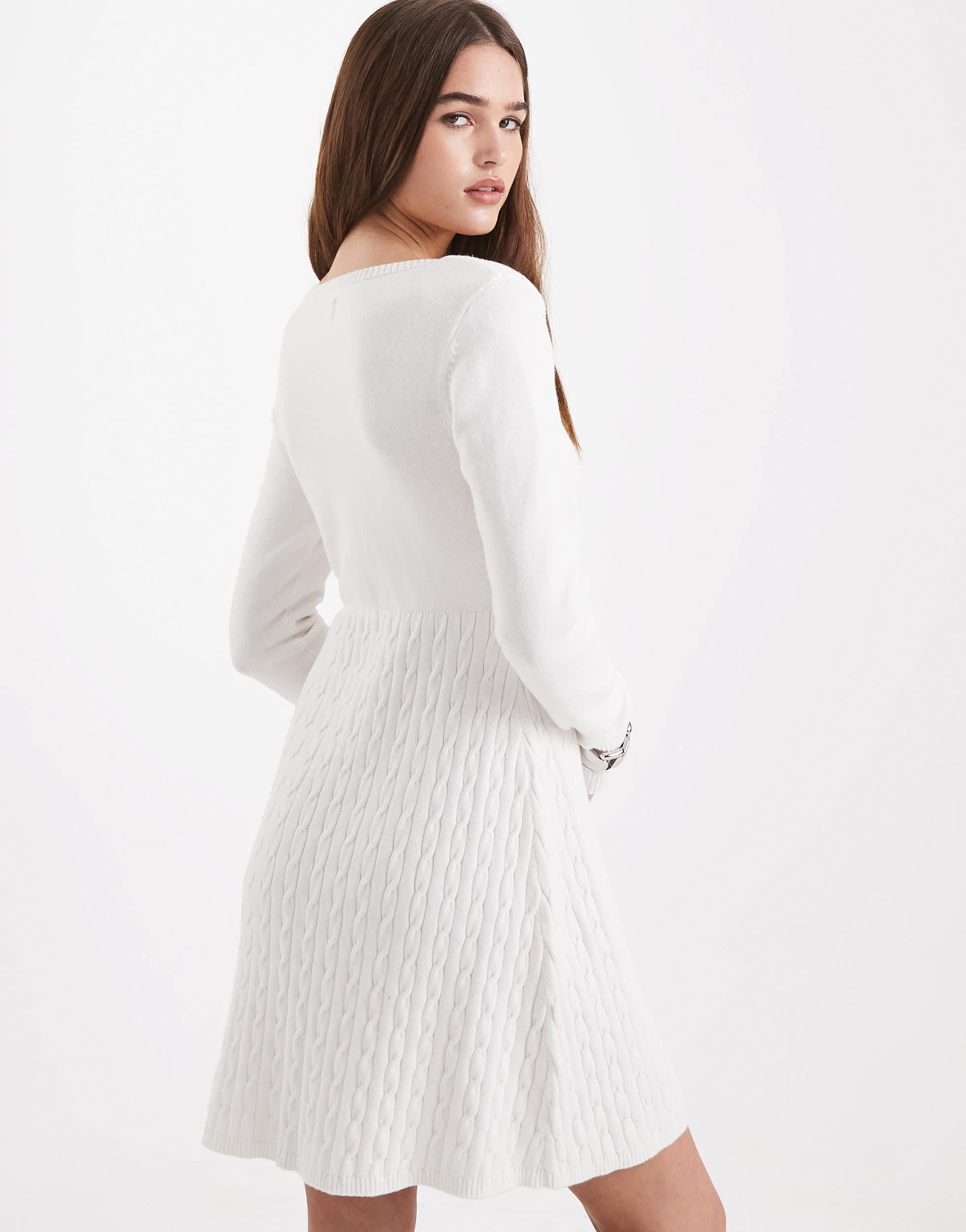 hollister white dress long sleeve Hollister Ruched Skort Dress in White