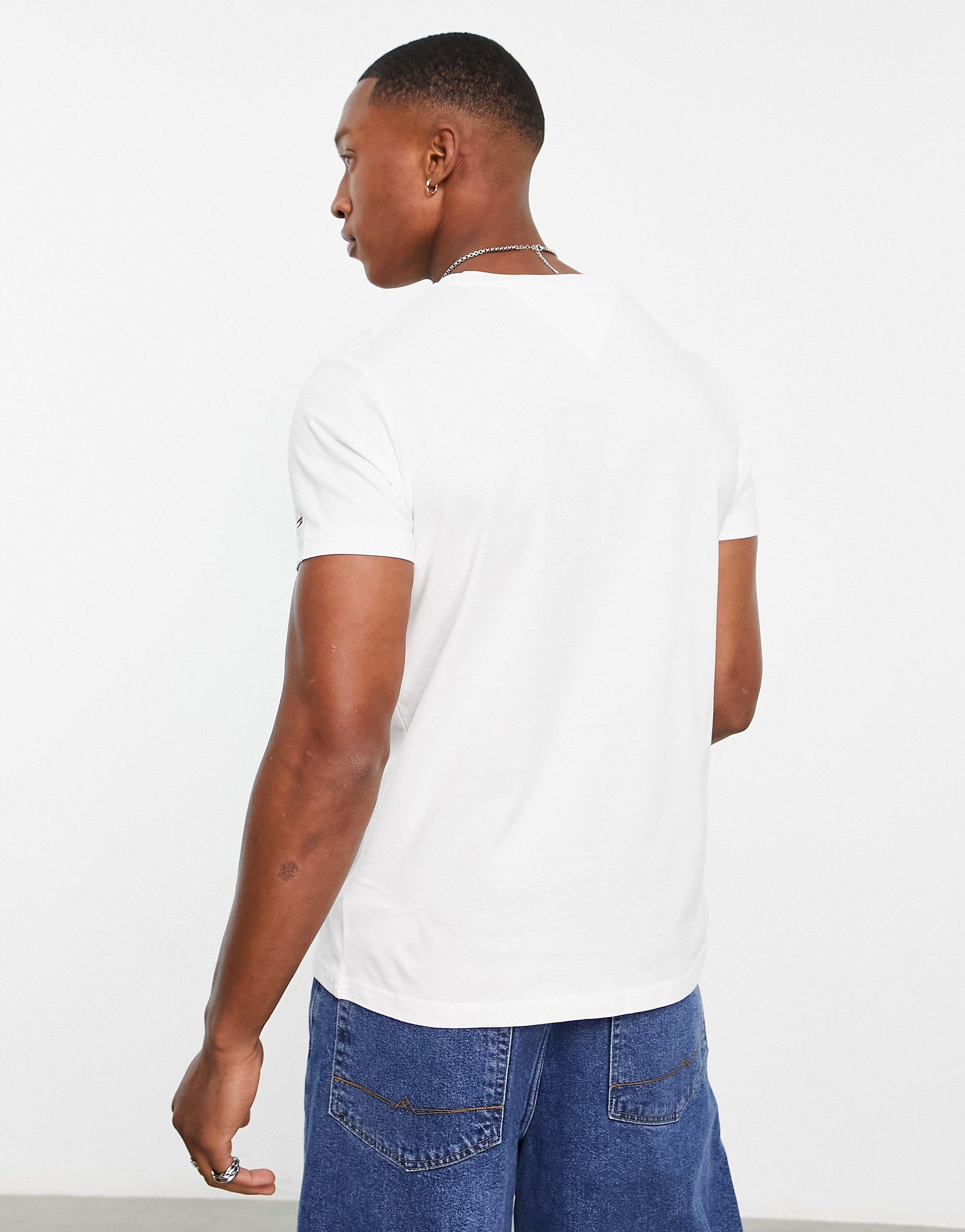 Tommy Hilfiger Cotton Essential Script Logo T-shirt Slim Fit in White for  Men | Lyst
