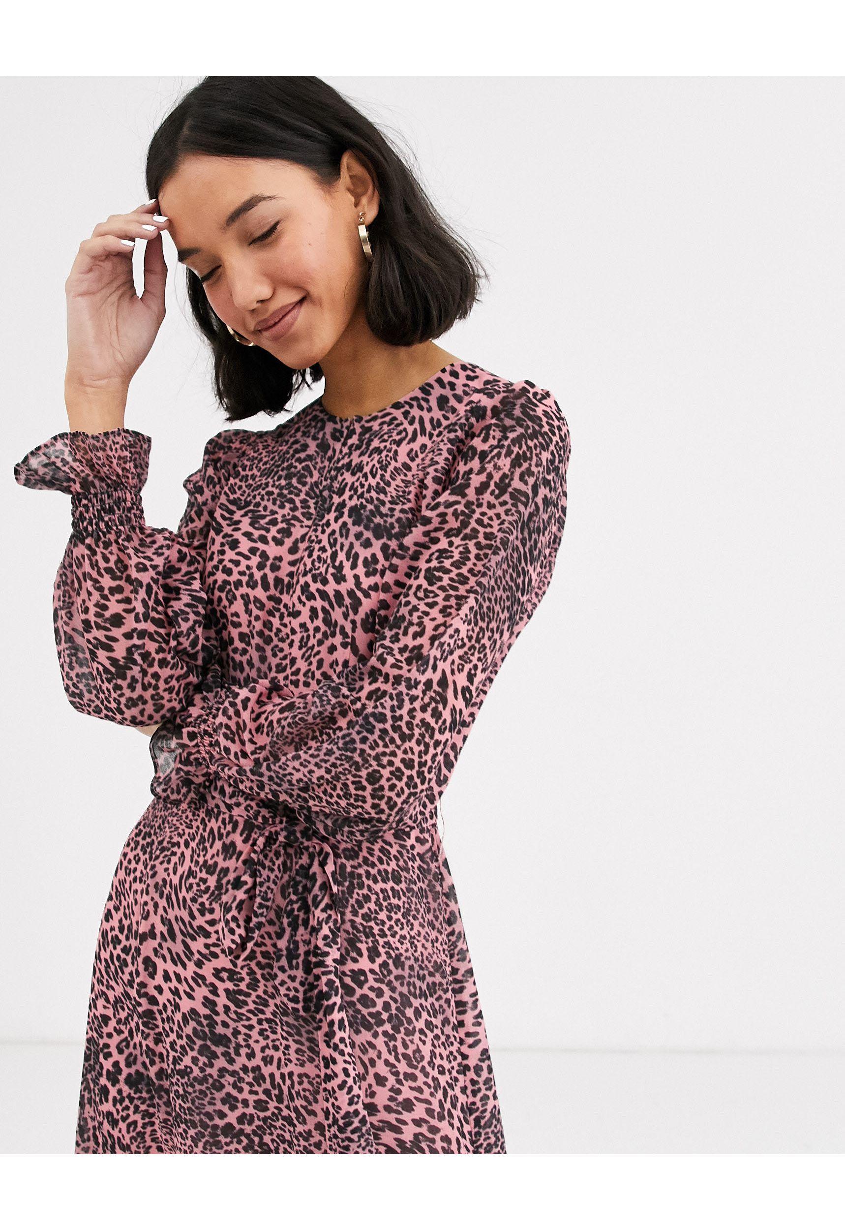 Whistles Wild Cat Tiered Dress in Pink Lyst