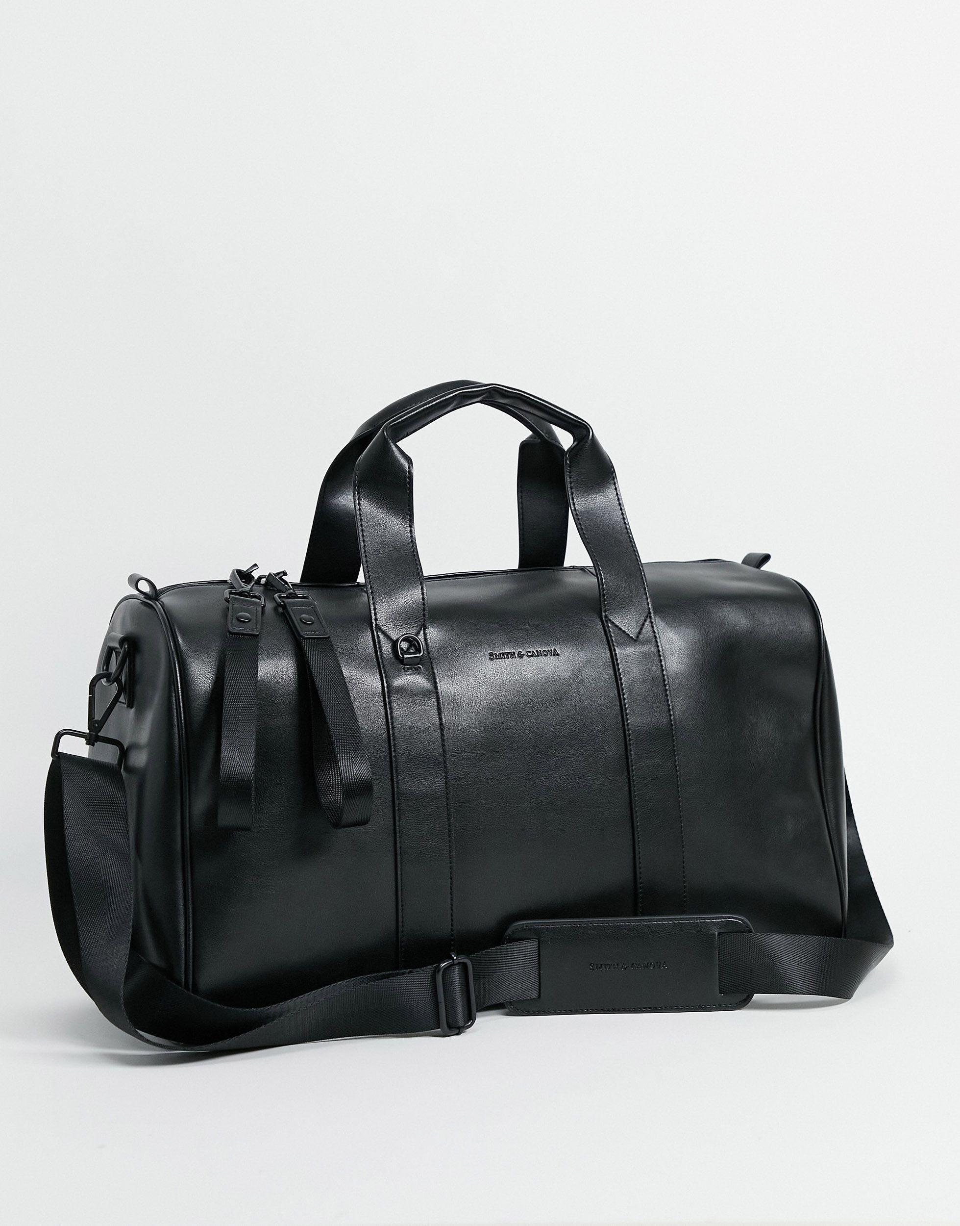 Smith & Canova Smith & Canova Leather Holdall in Black for Men | Lyst