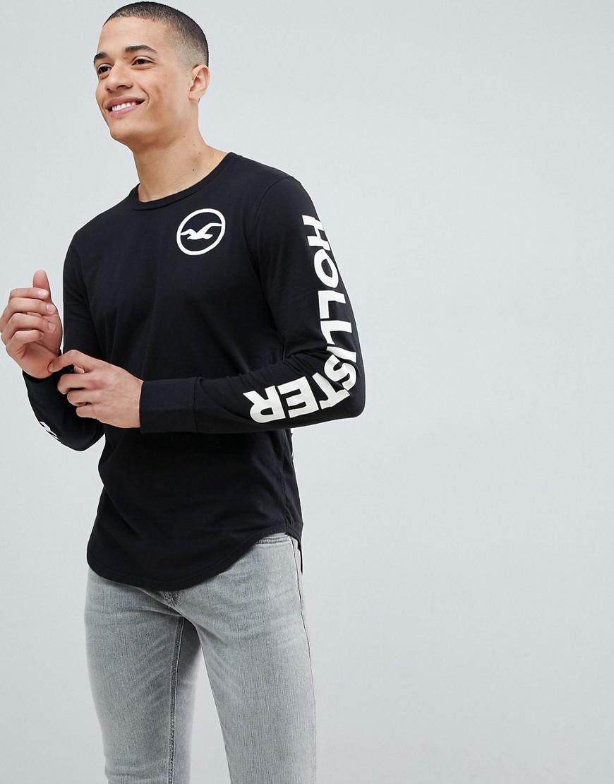 hollister black long sleeve shirt