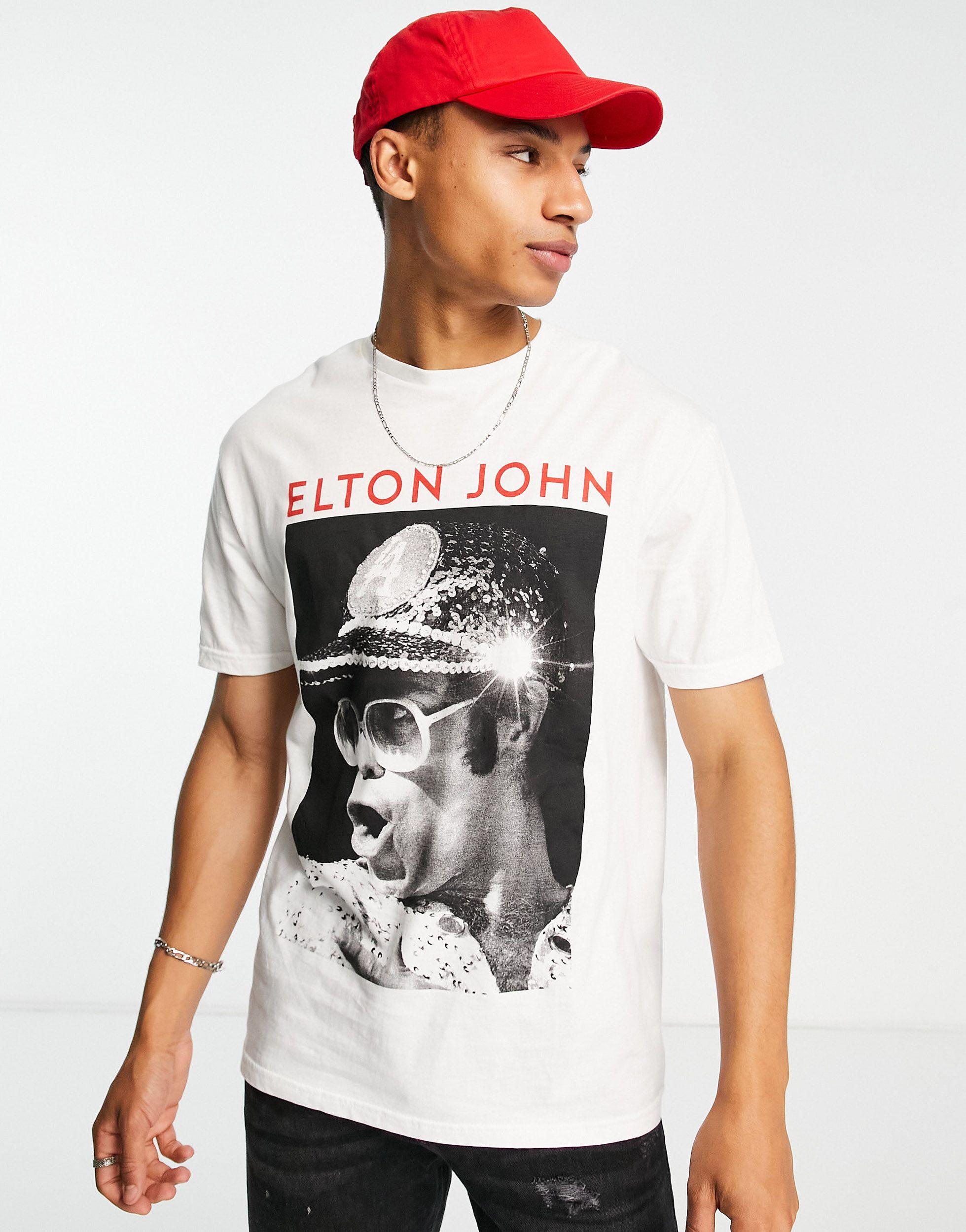 New Look Elton John T-shirt in White for Men | Lyst