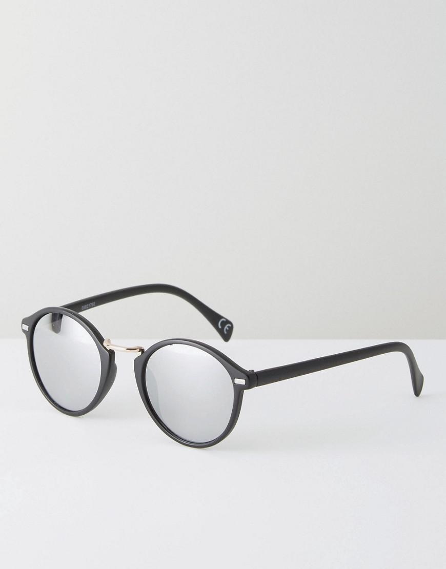 matte black round sunglasses