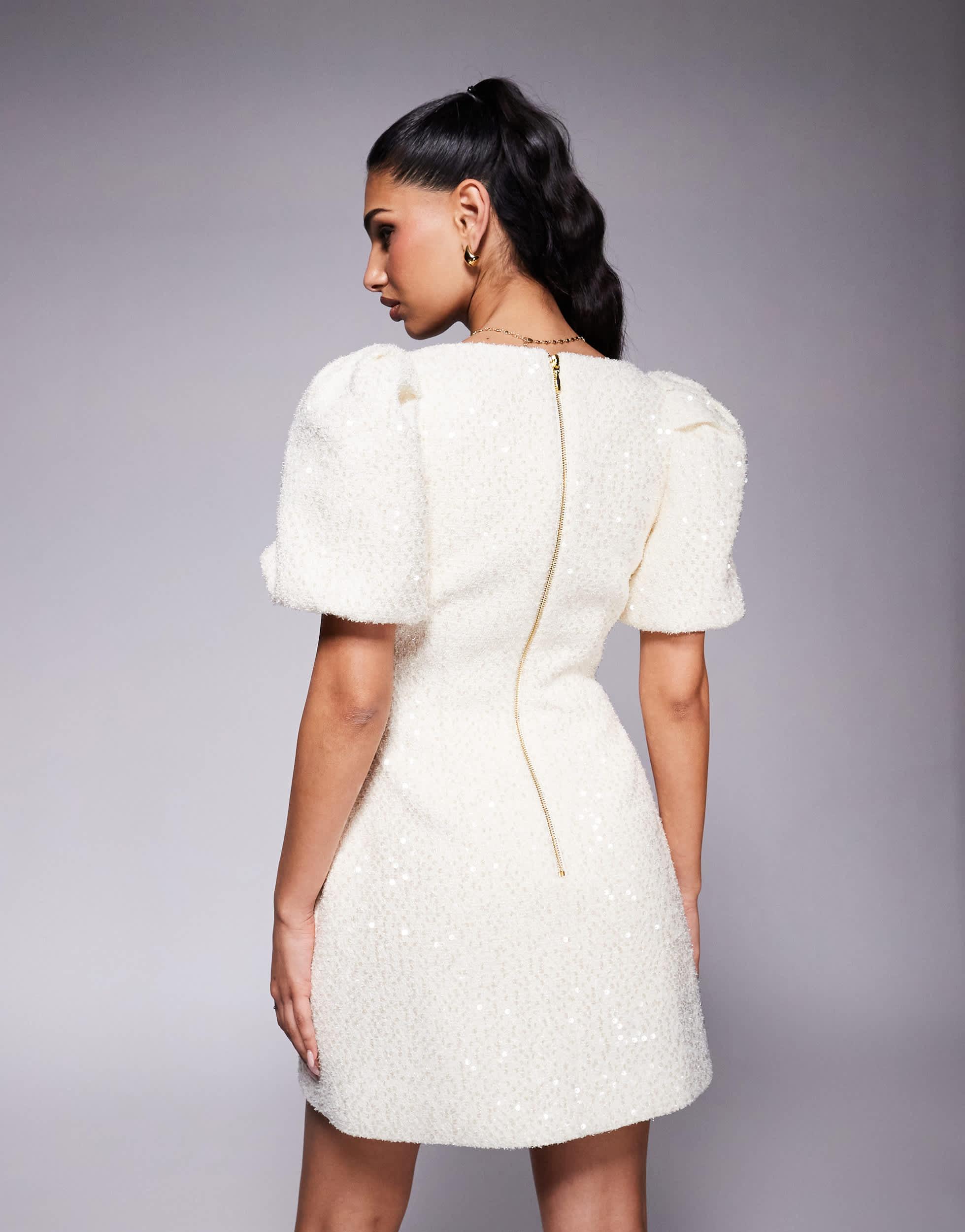 lavish alice sequin mini dress LAVISH ALICE BALLOON SLEEVE PLEATED SEQUIN MINI DRESS  Arelia's Dream
