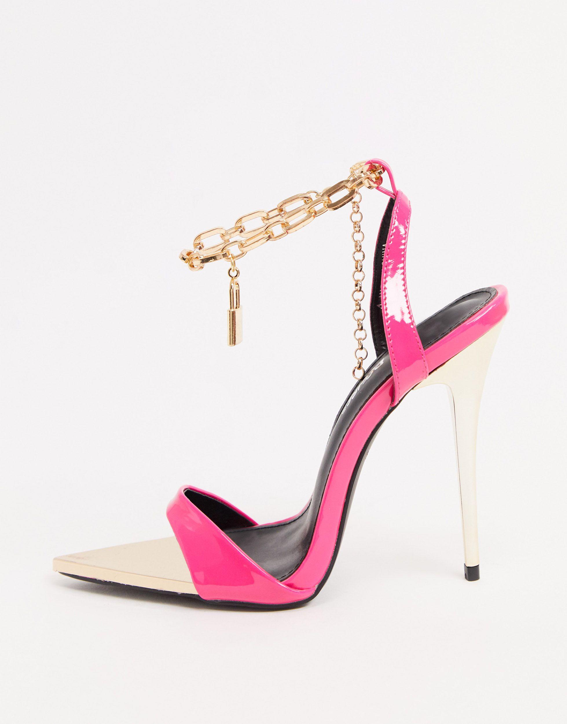 Triumph - Sandali con tacco e cavigliera con lucchetto rosa di Public  Desire in Rosa | Lyst