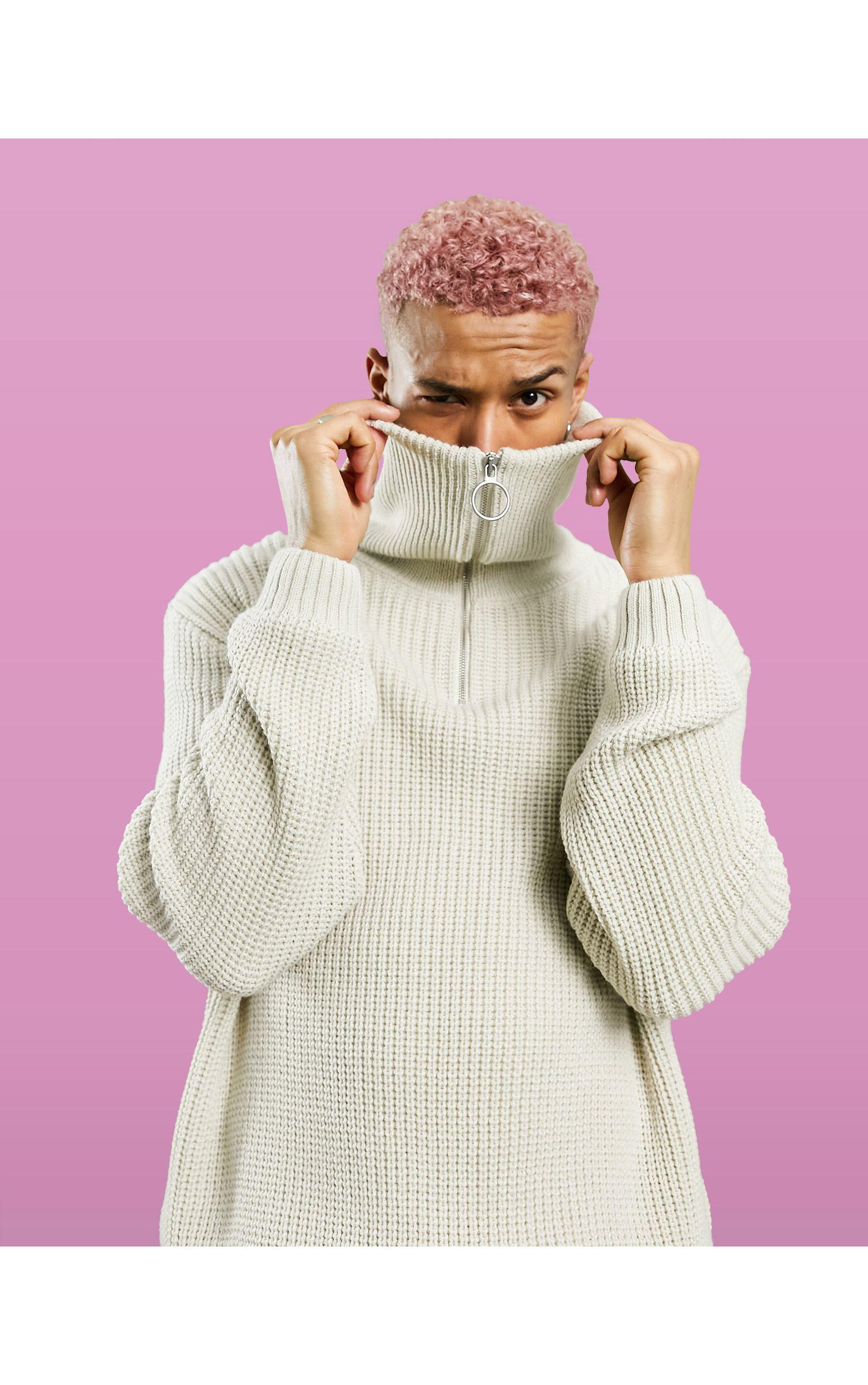 oversized half zip sweater