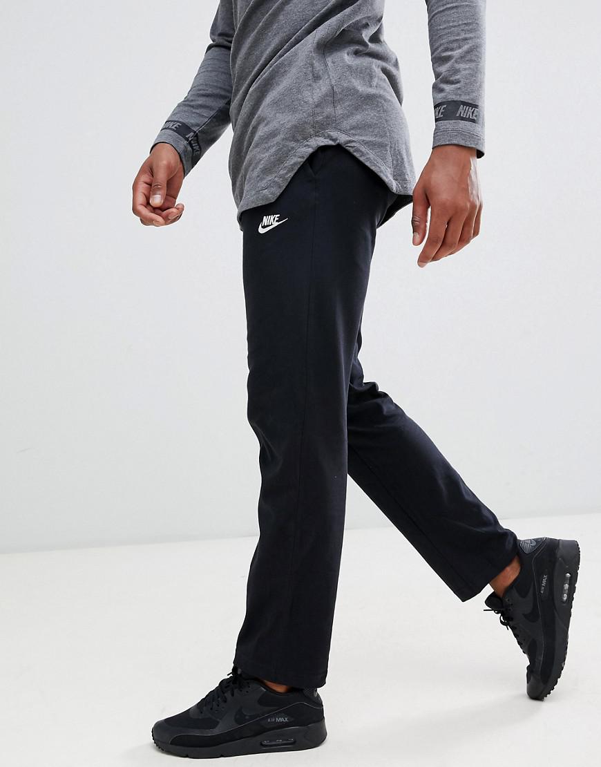 Nike Club Swoosh Open Hem Jogger In Black 804421010 in Black for Men
