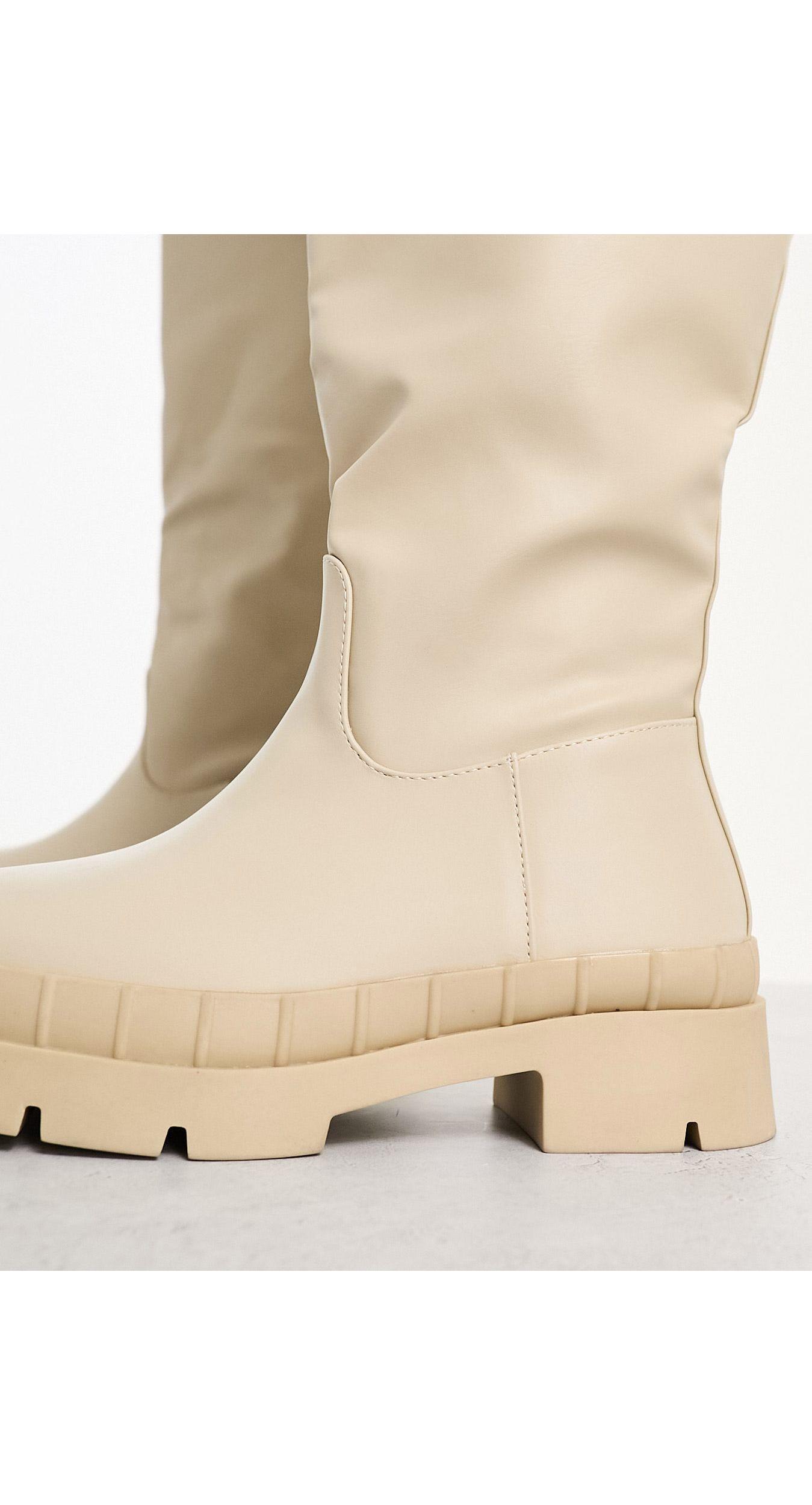 Wide fit knee high flat cheap boots