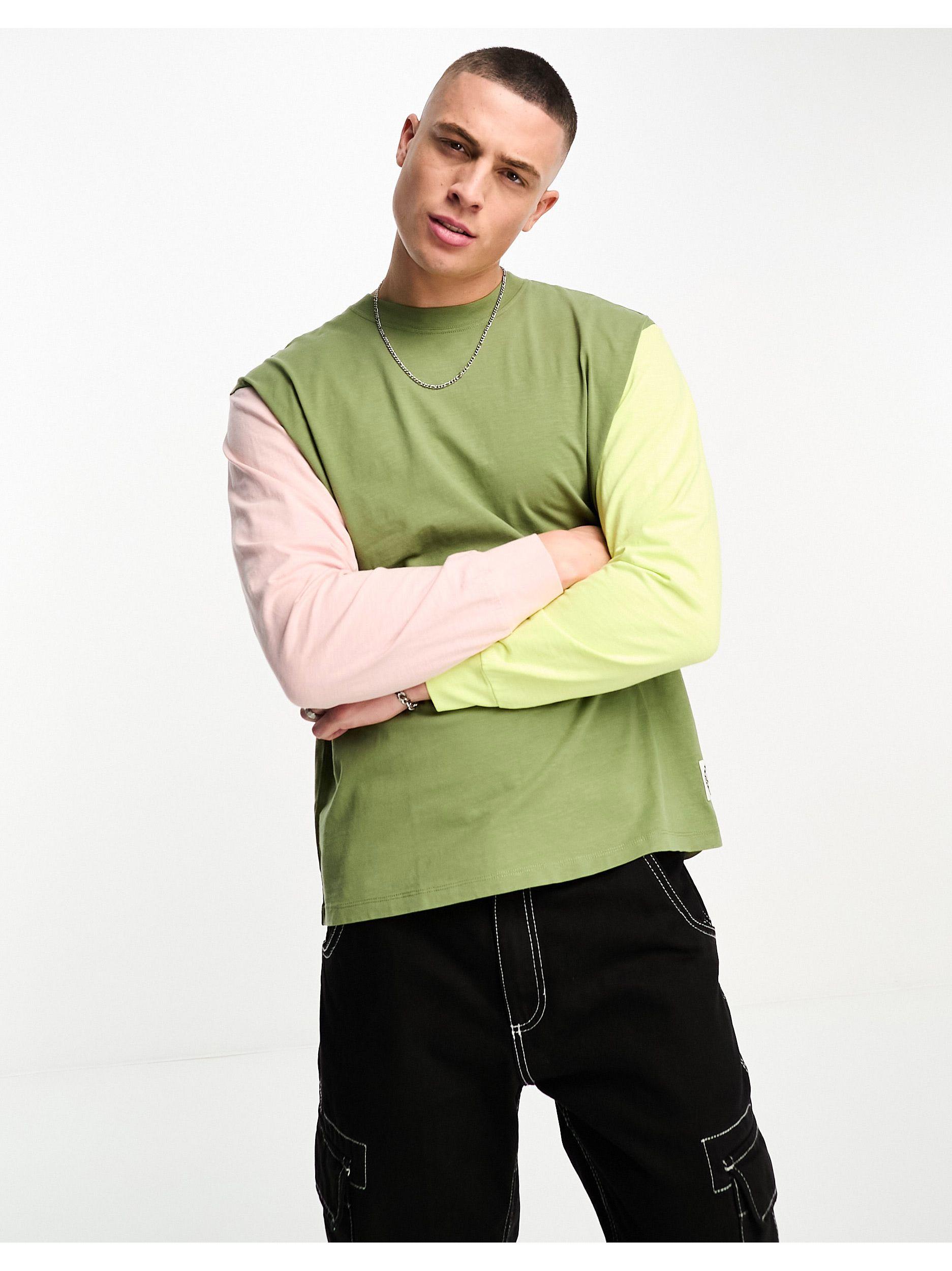 T-shirt effet color block à manches longues et petit logo Levi's pour homme  en coloris Vert | Lyst