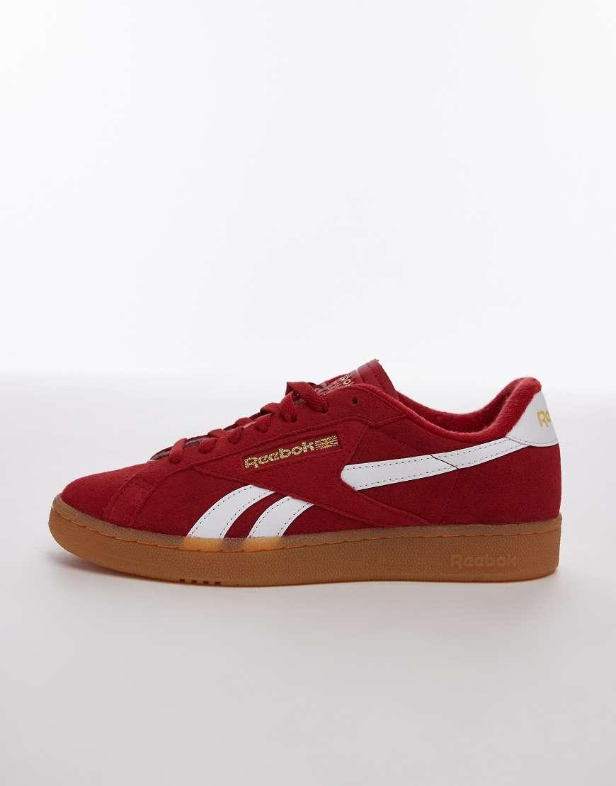 Reebok Club C Grounds Suede Trainers With Gum Sole in Red for Men Lyst UK