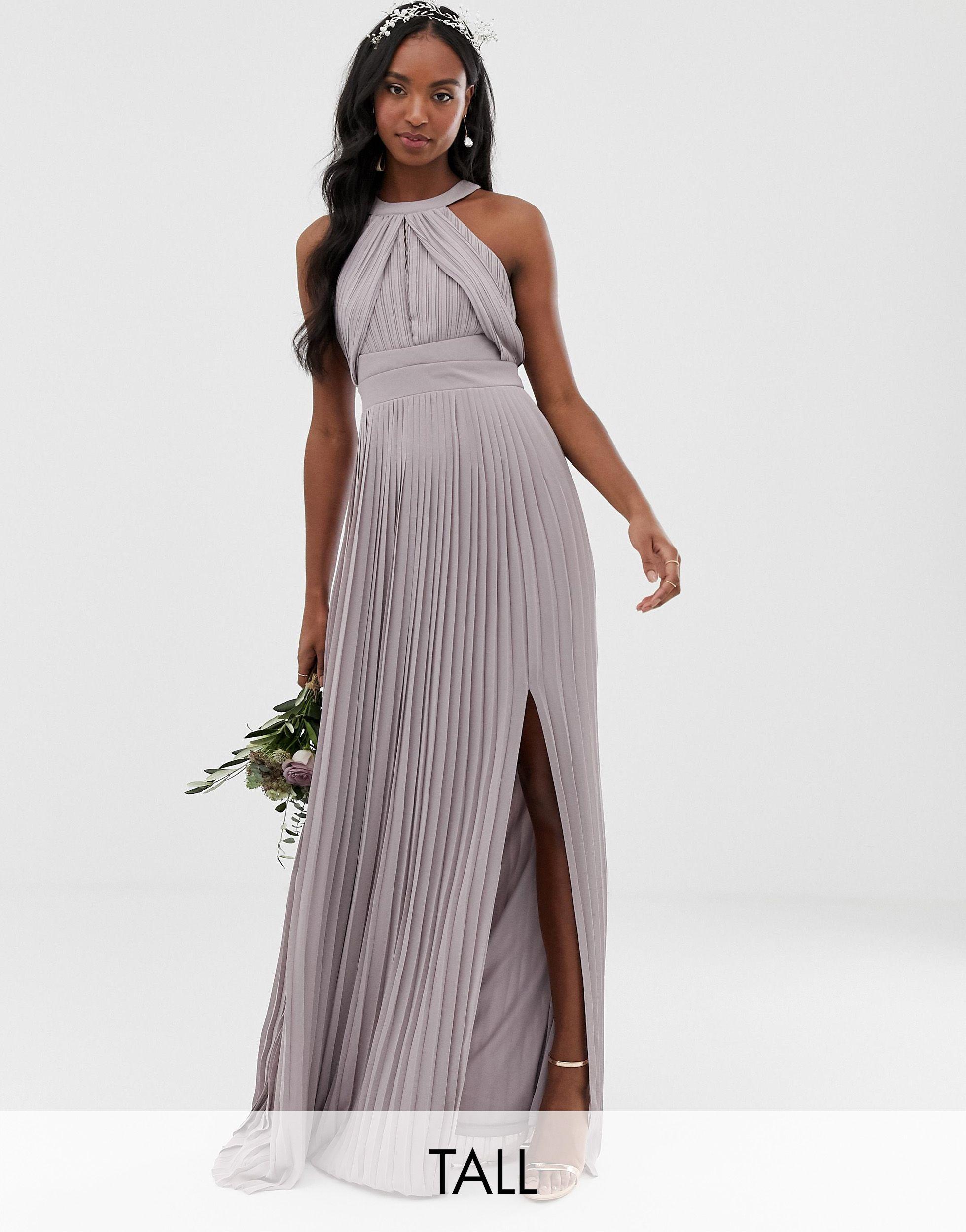 tfnc pleated maxi bridesmaid dress