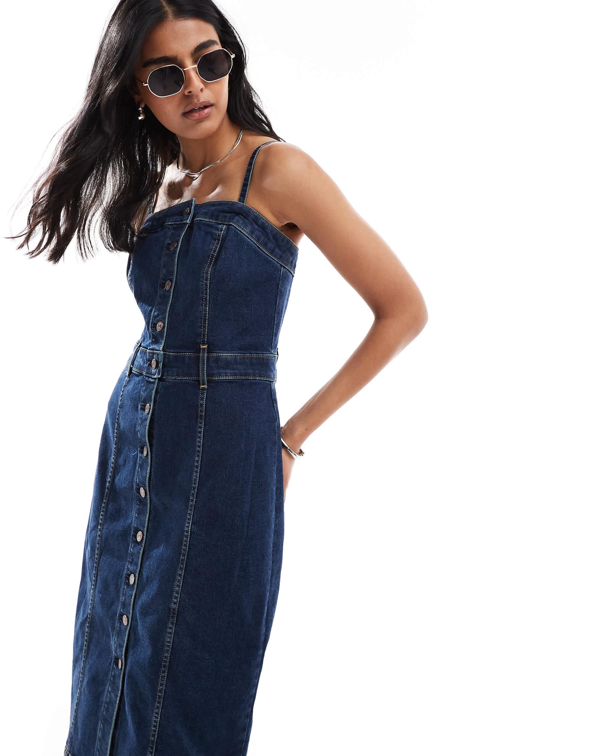 levis denim dress Levi's Womens Vianna Vest Dress Women's Dress Special Showing : LG