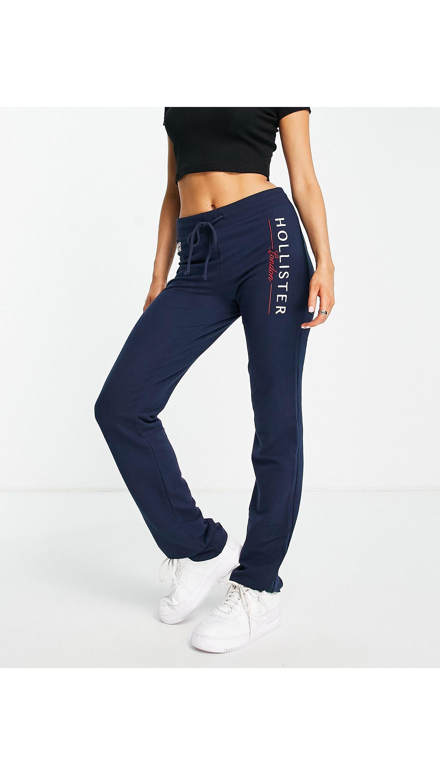 Hollister Straight Logo joggers in Blue Lyst
