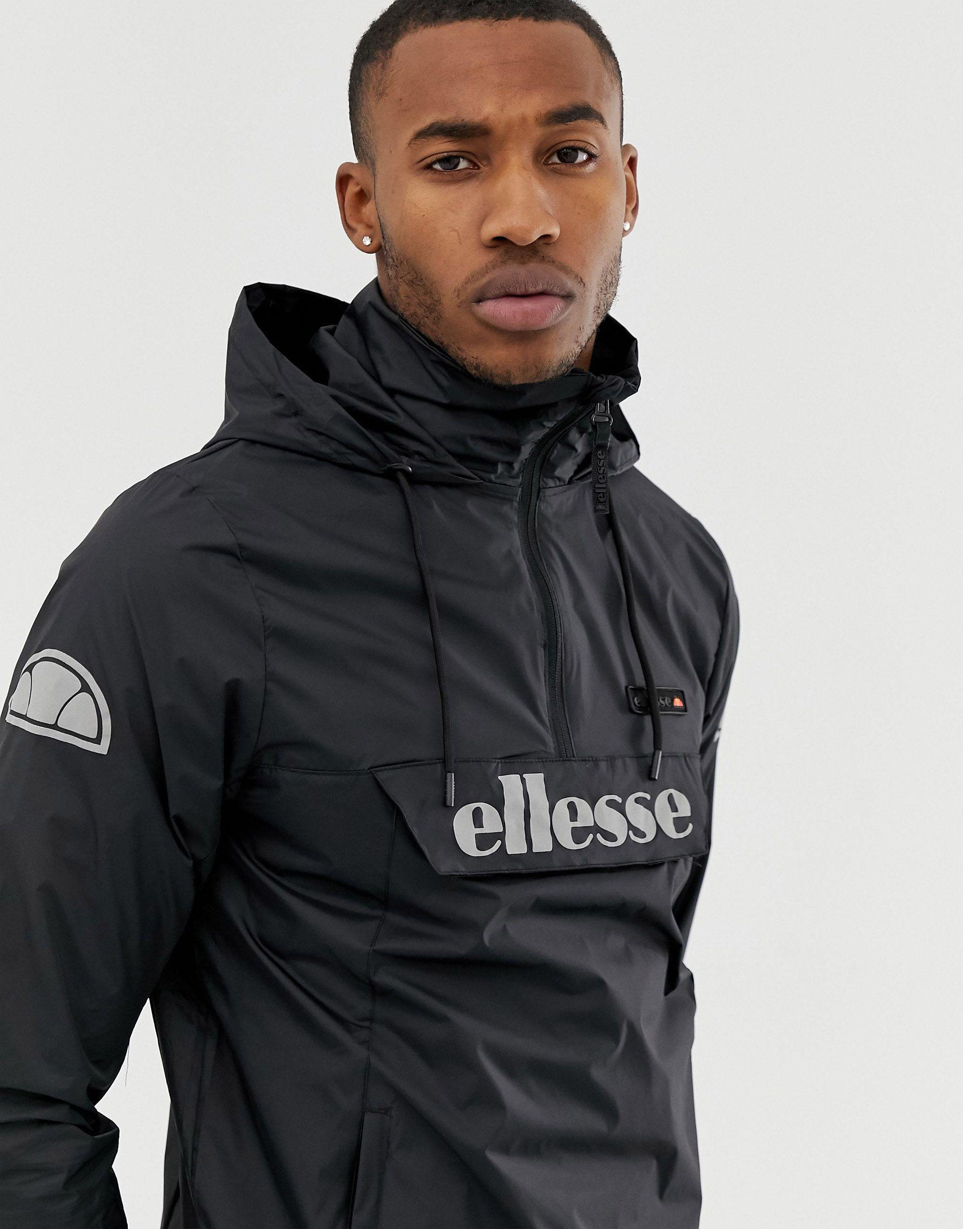 ellesse black windbreaker