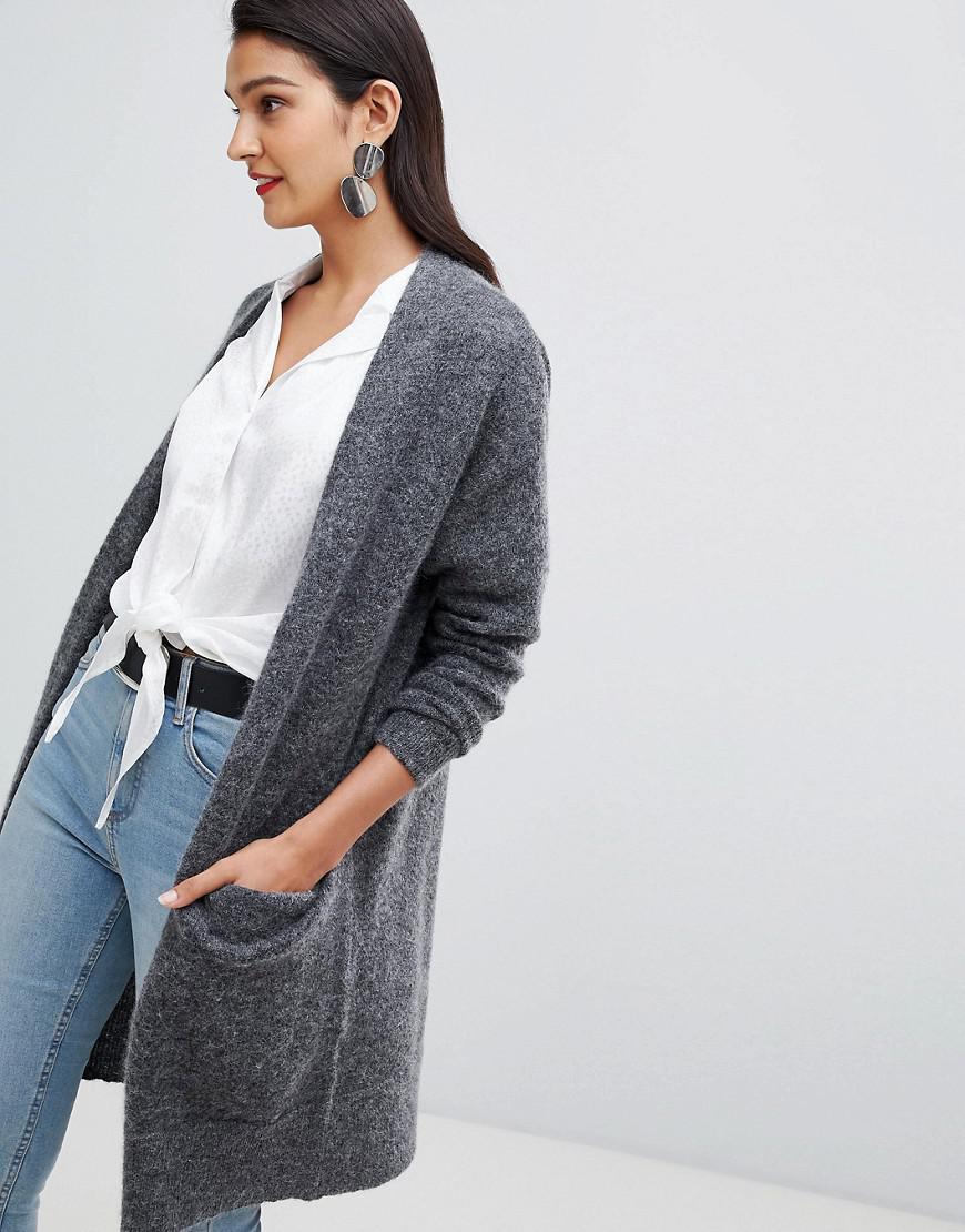 SELECTED Femme Knitted Cardigan in Gray - Lyst