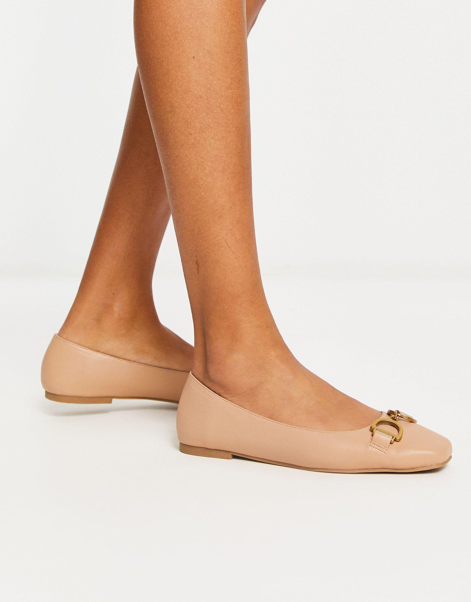 ASOS Leighton Square Toe Ballet Flats in Brown Lyst