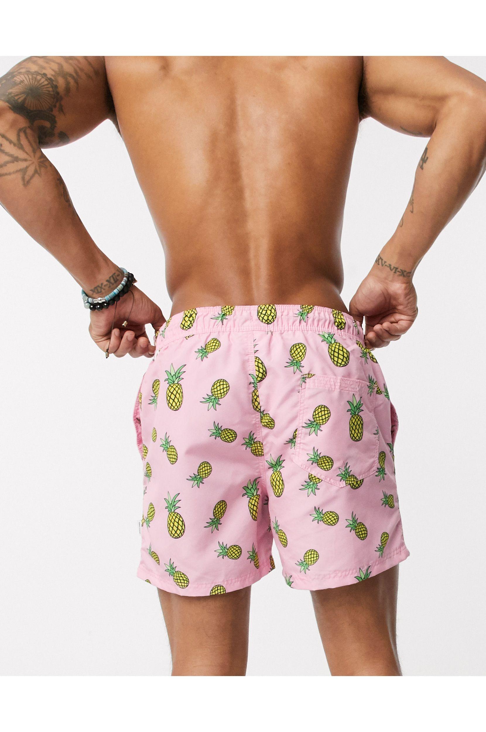 Jack & Jones Intelligence Recycled Polyester Pineapple Print Swim Shorts  for Men | Lyst