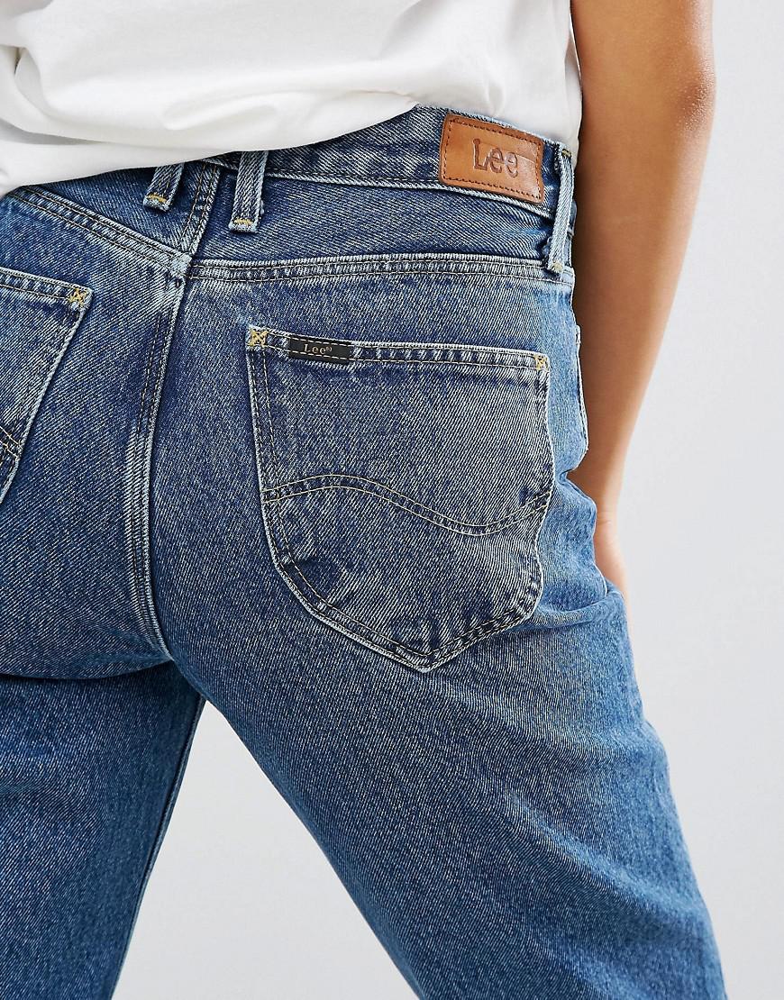 Lee Jeans Denim Highwaisted Mom Rigid Jean in Blue Lyst