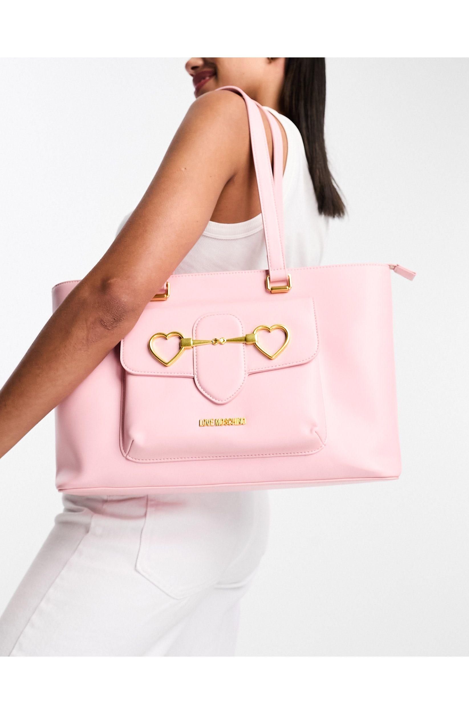 Love Moschino Heart Bar Tote Bag in Pink Lyst Australia
