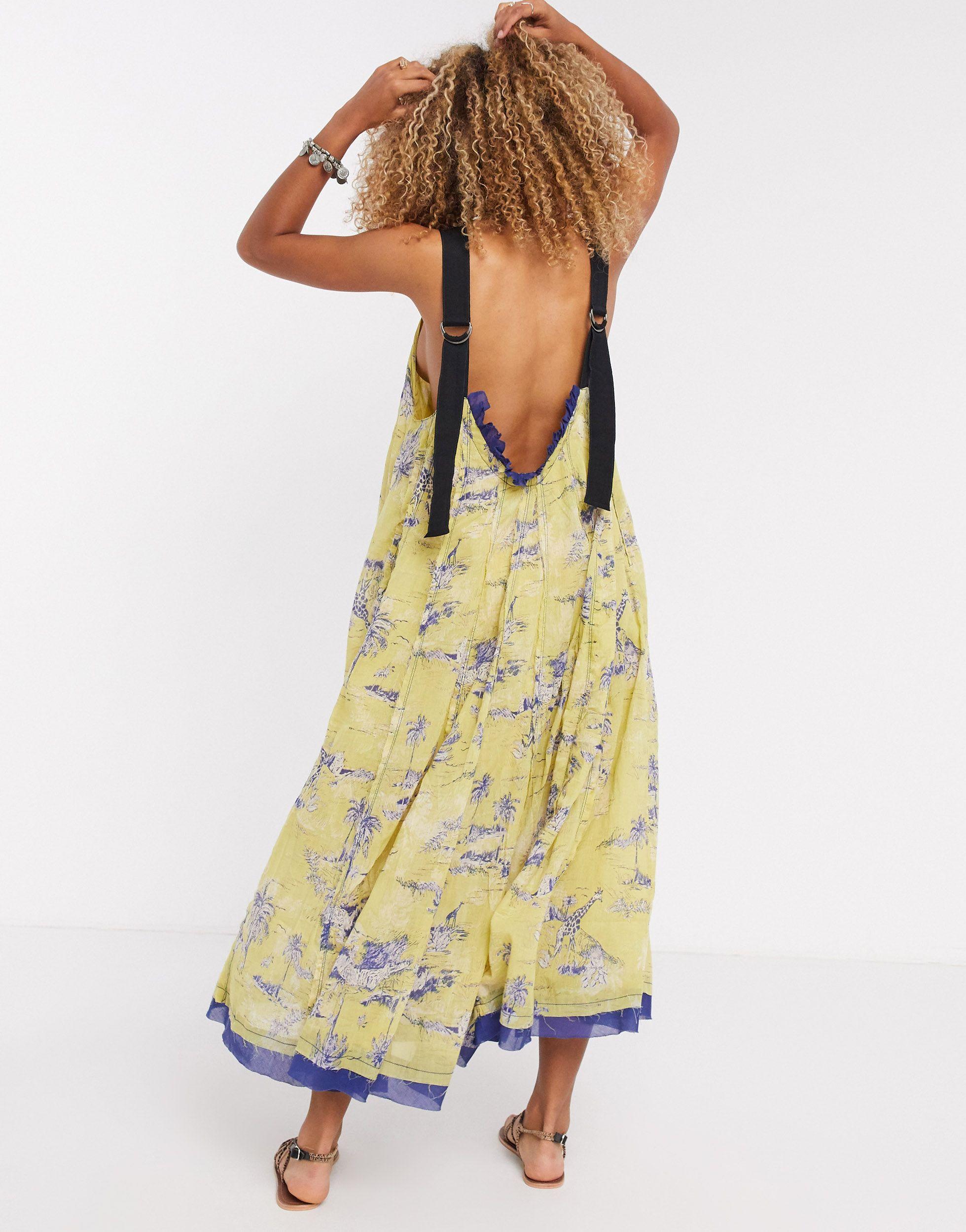 People Cotton Tropical Toile Maxi Dress 