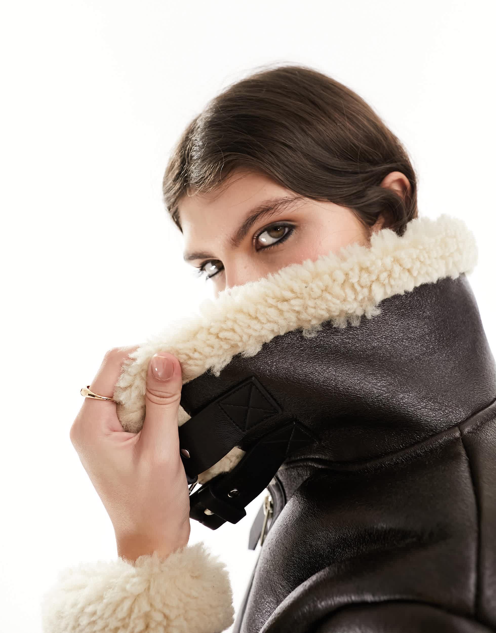 Manteau fourrure bershka best sale