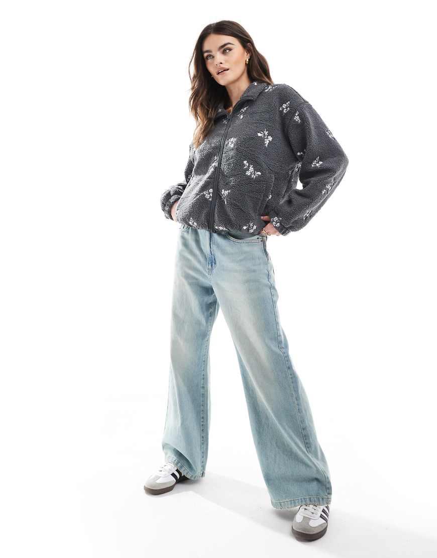 Sherpa Chaqueta Con Forro De Polar Hollister Chaqueta Polar Hollister Forro  Polar Chaqueta Hollister Ropa Mujer