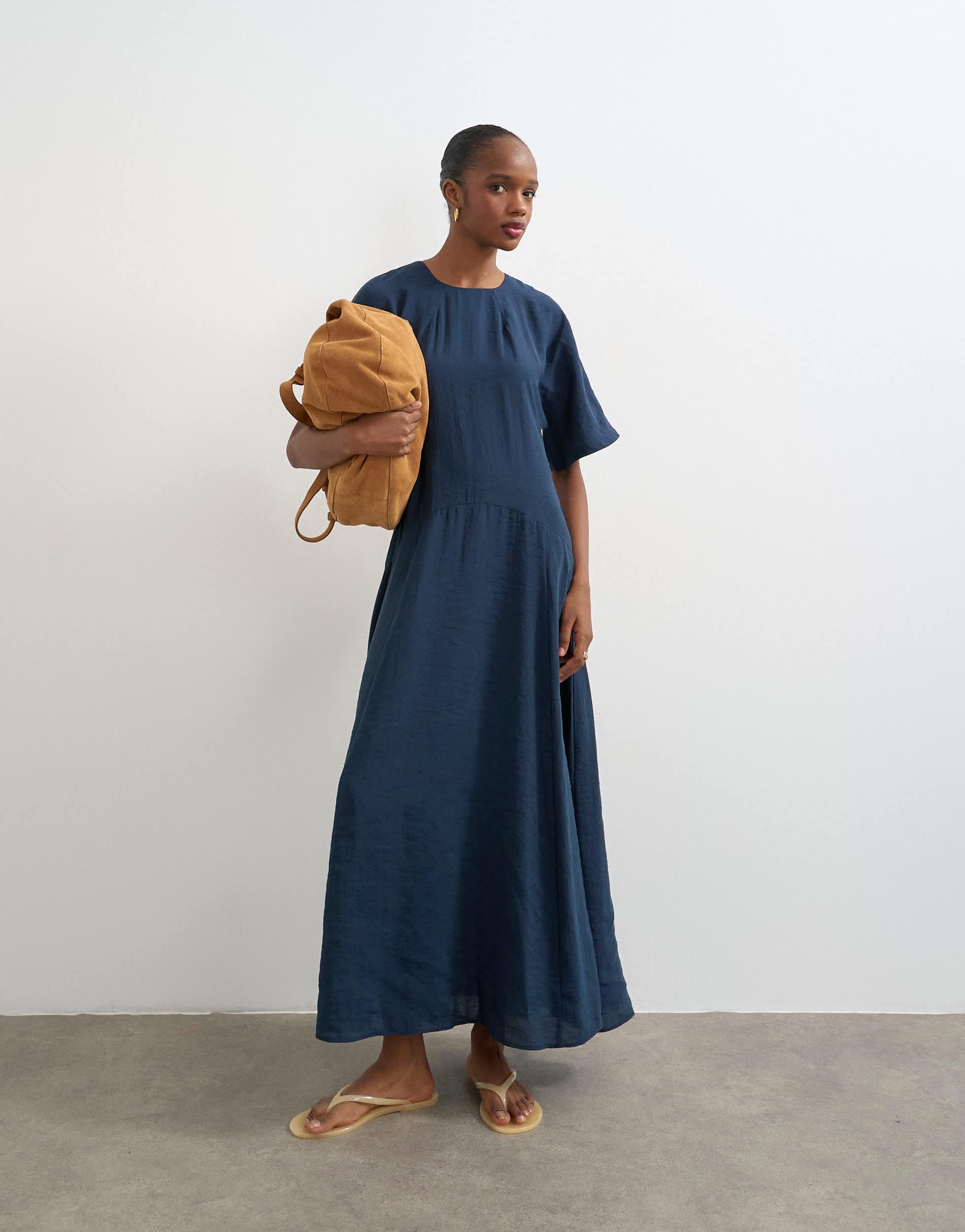 topshop navy blue dress Topshop - Maxi Dress - Women - Viscose/Nylon - 0 US