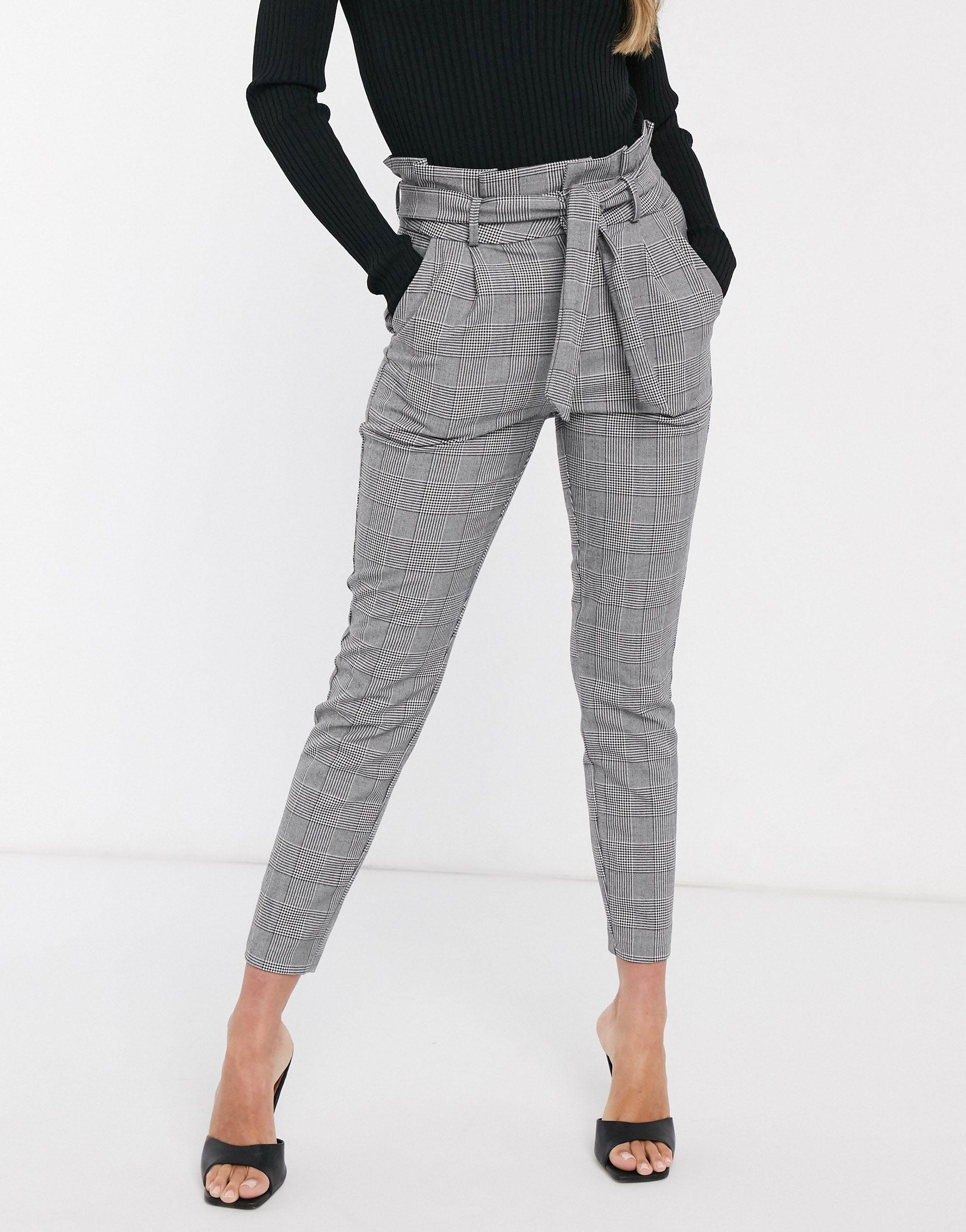 Vero Moda Denim Paperbag Pants in Gray | Lyst