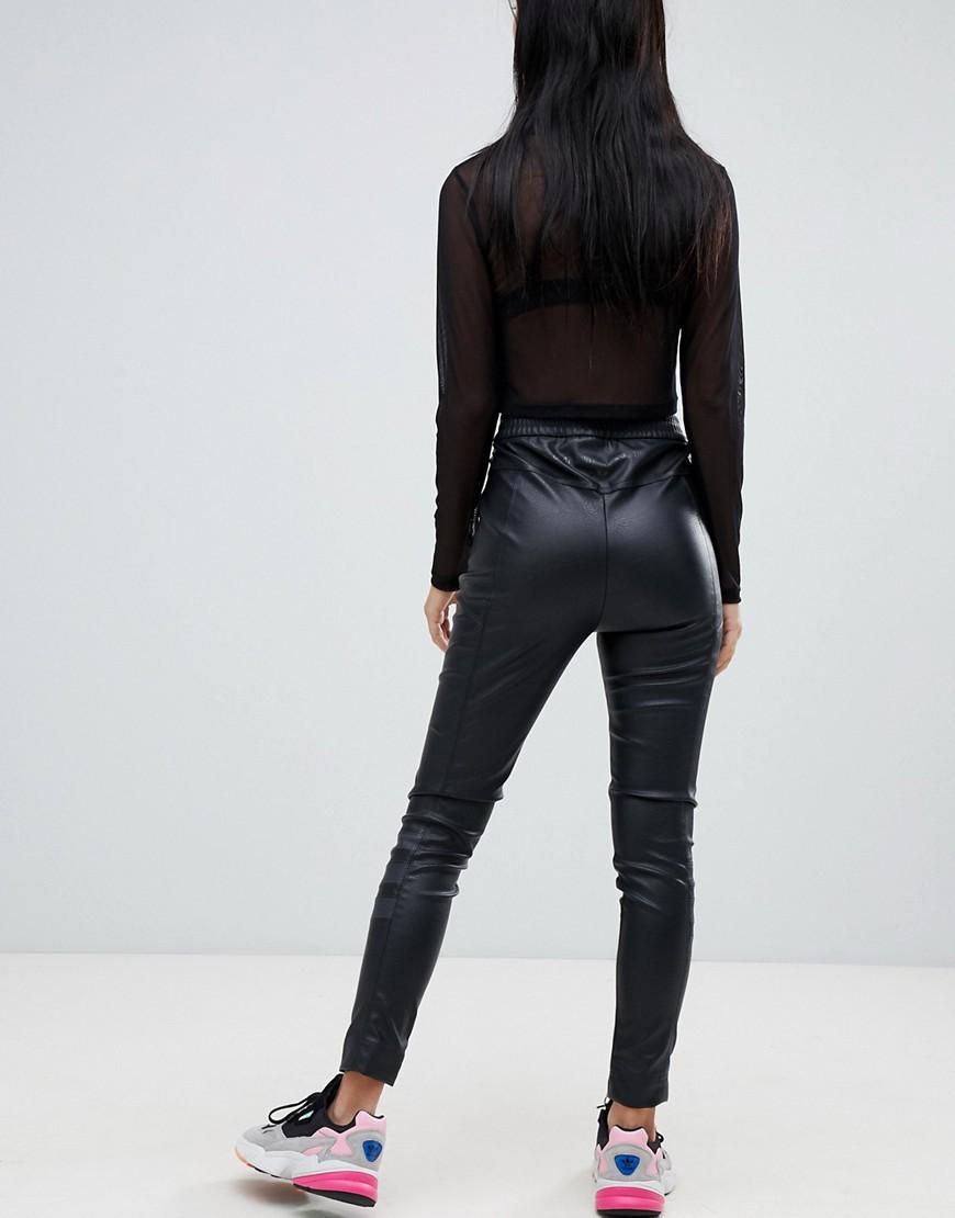 adidas Originals Aa-42 Faux Leather Pants In Black - Lyst
