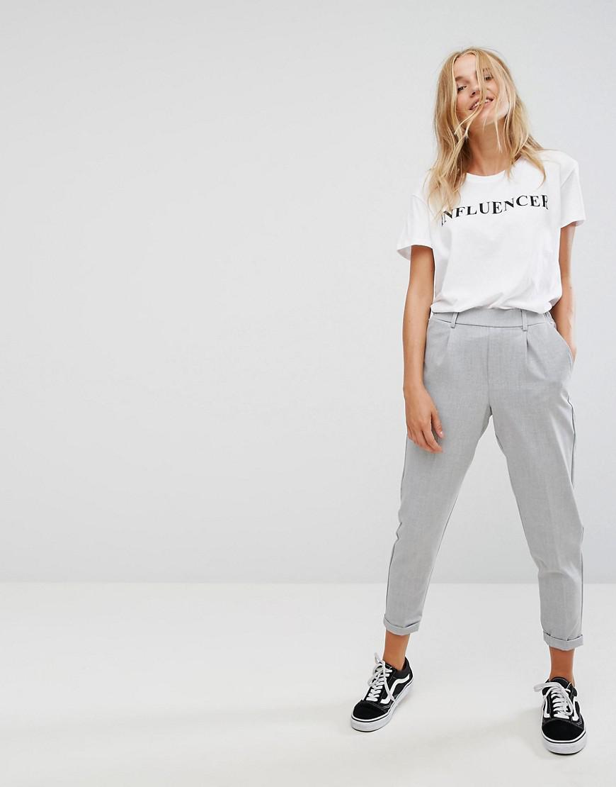 Bershka Synthetic Tailored Trouser in 