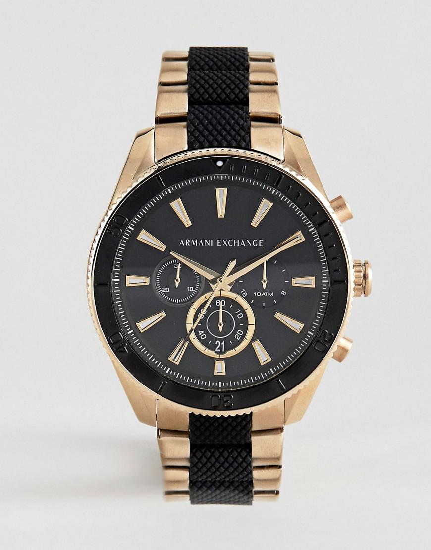 Armani exchange watch gold and black discount