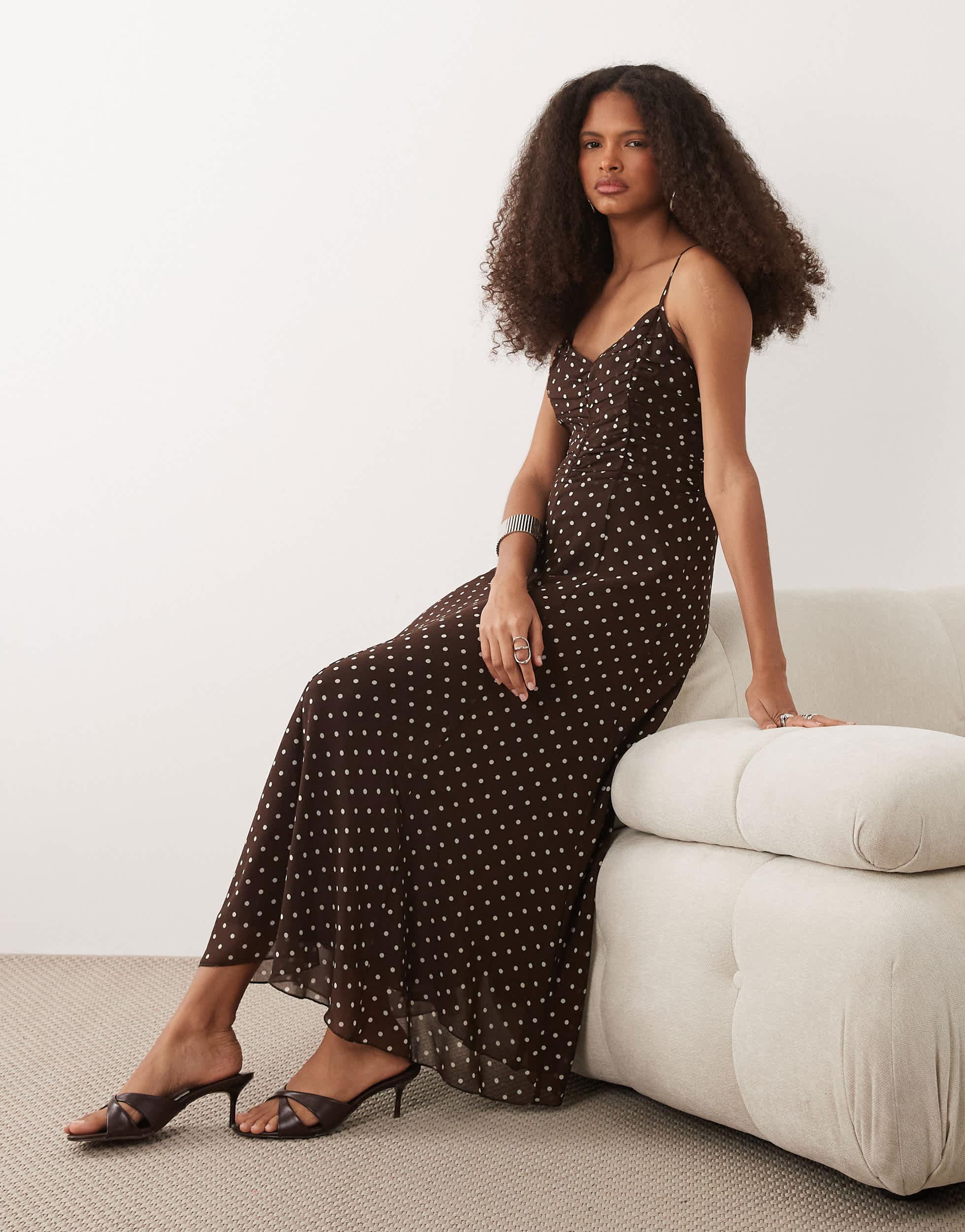 mango ruched maxi dress Ruched midi dress - Women