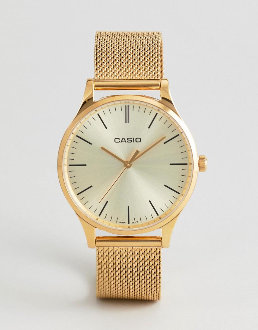 casio gold mesh watch