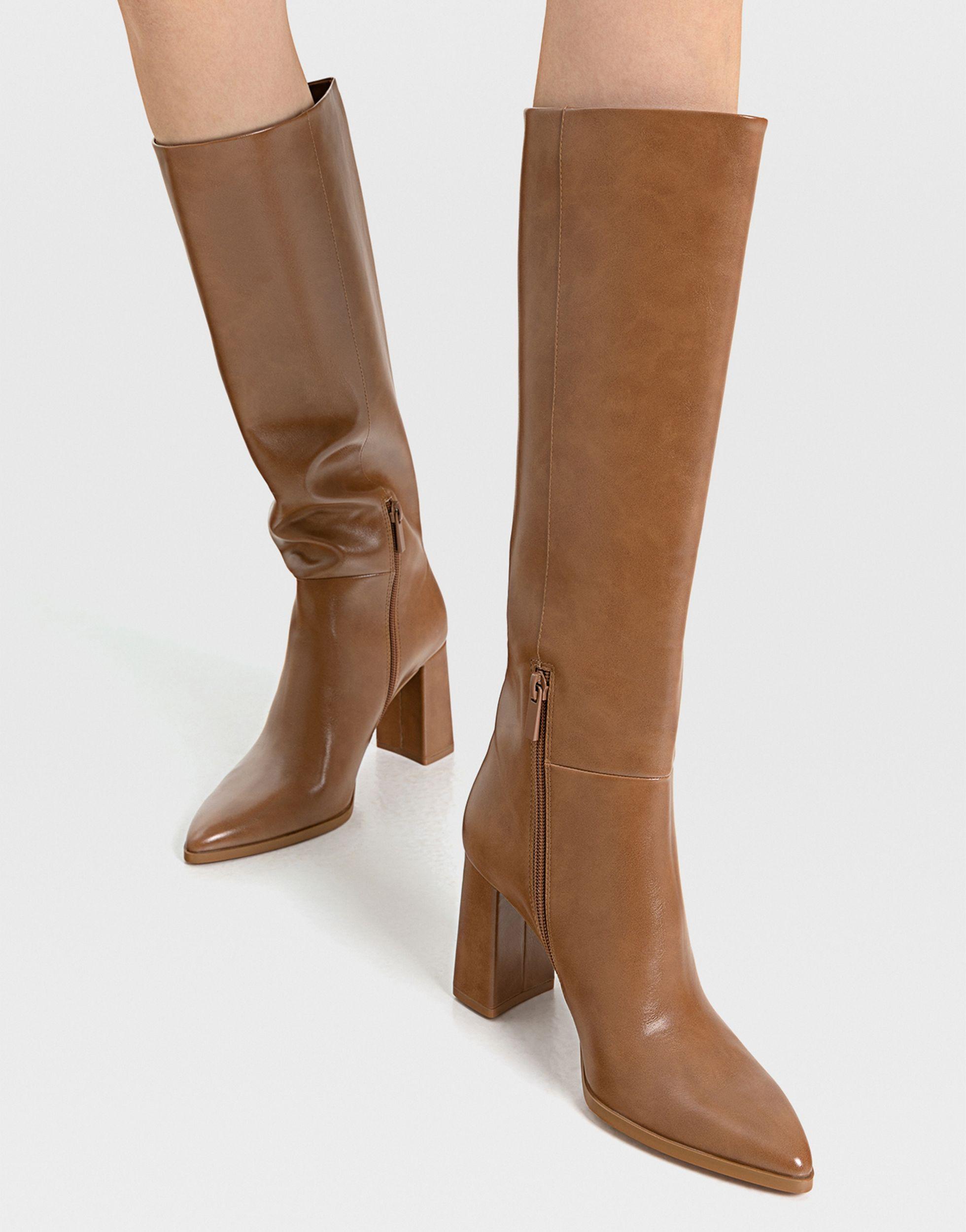 Boots Cuissard Stradivarius Bottines Stradivarius Camel Bottes