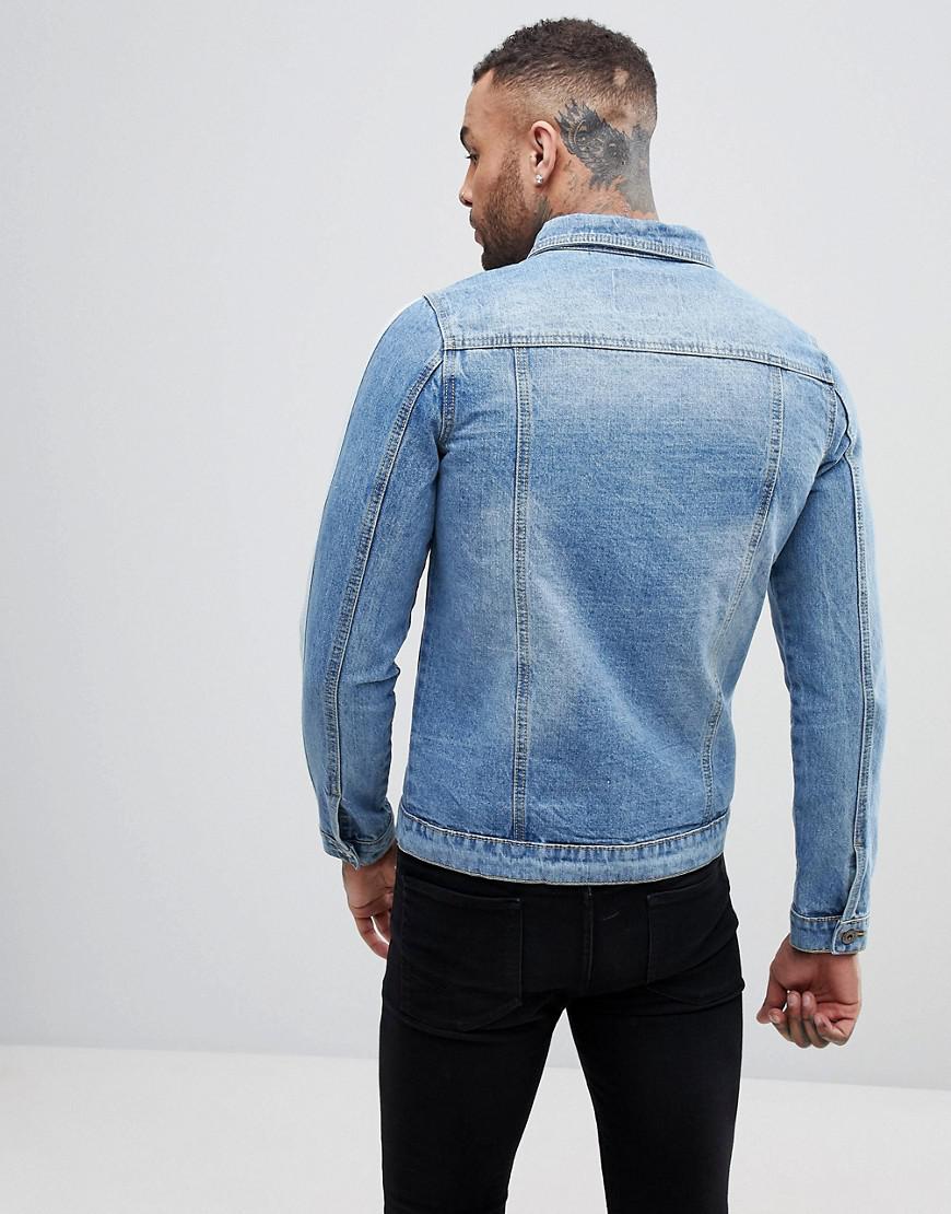 N Poker Denim Jacket With Arm Stripes 