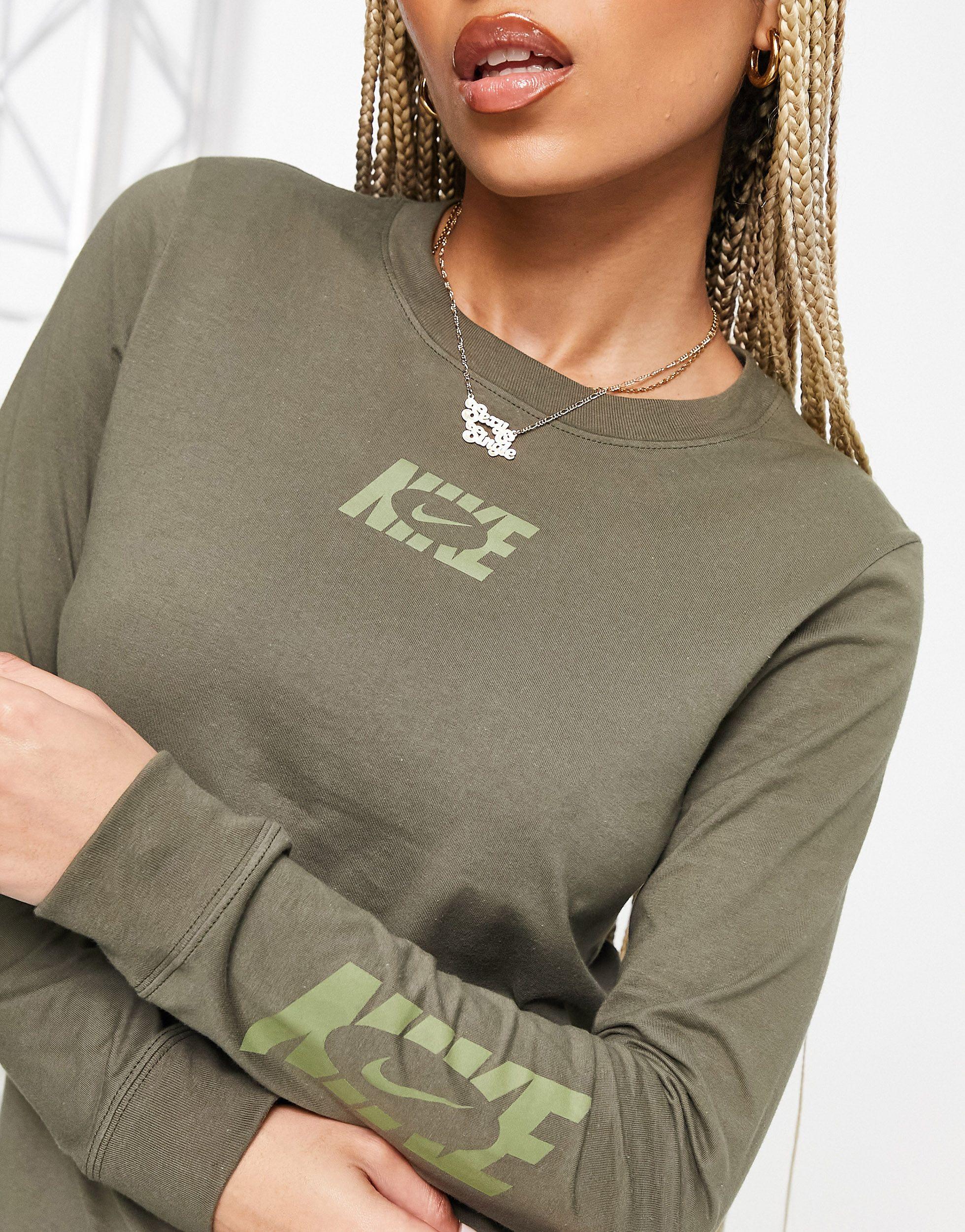Nike Icon Clash Long Sleeve T-shirt in Green | Lyst