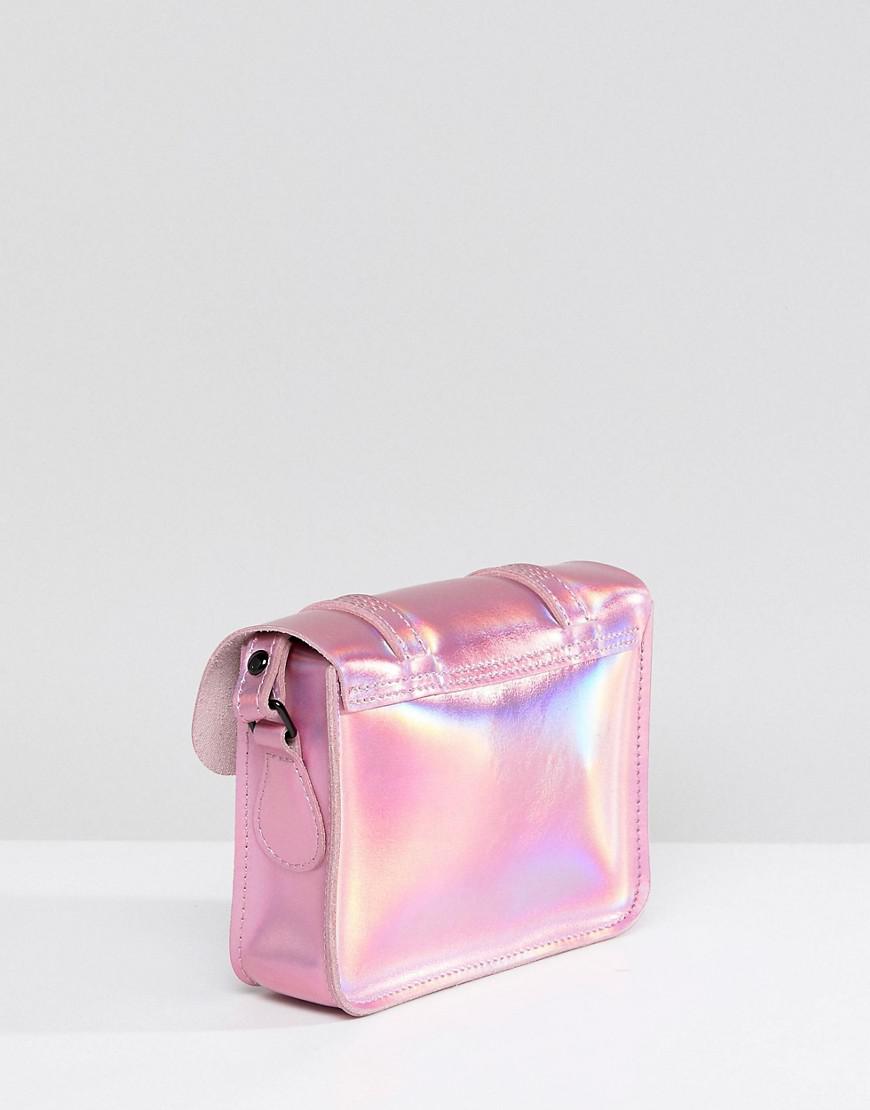 Dr. Martens Leather 7 Mini Iridescent Satchel in Pink | Lyst