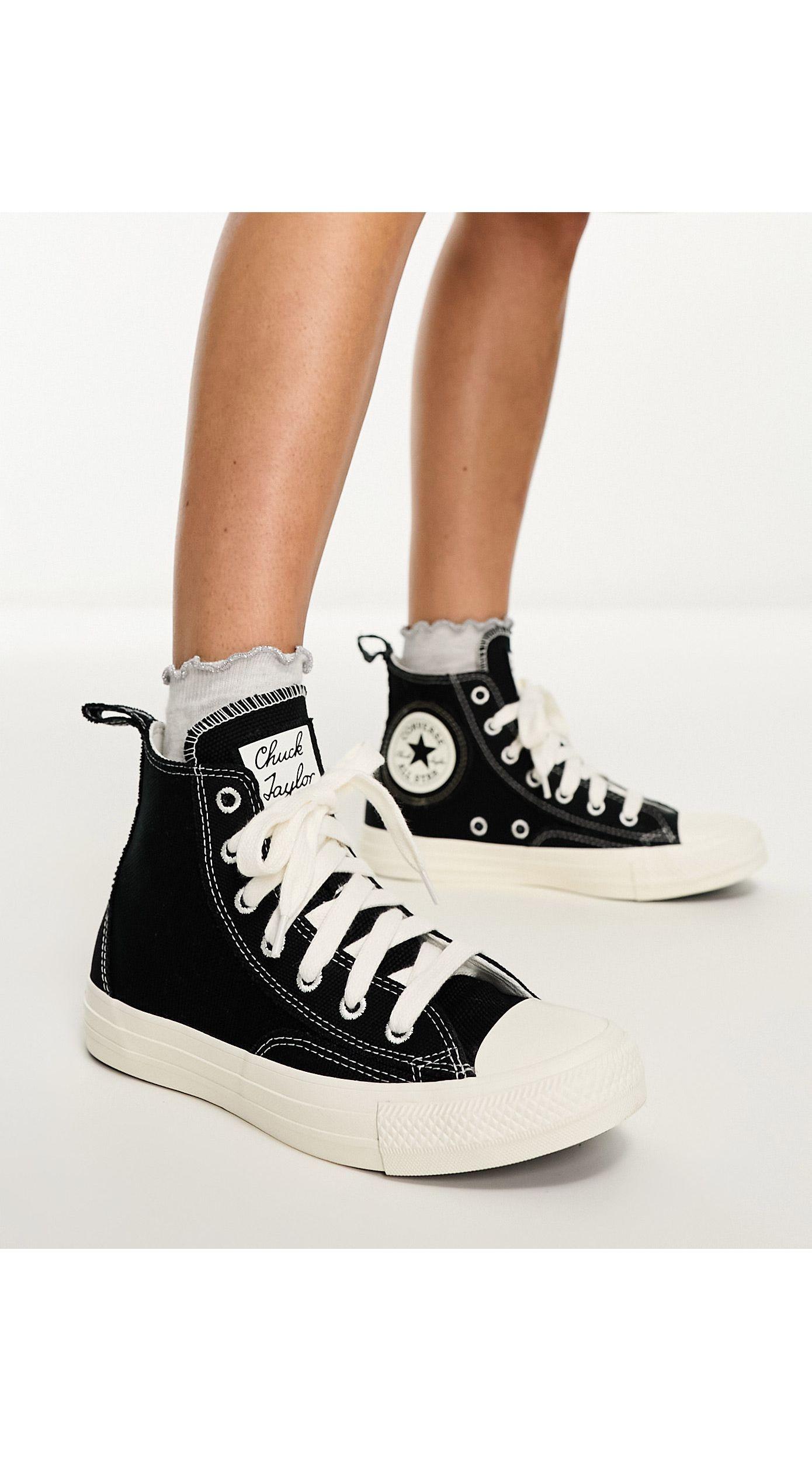 Converse Chuck Taylor All Star Hi Trainers With Chunky Patch And Laces in  Black | Lyst UK