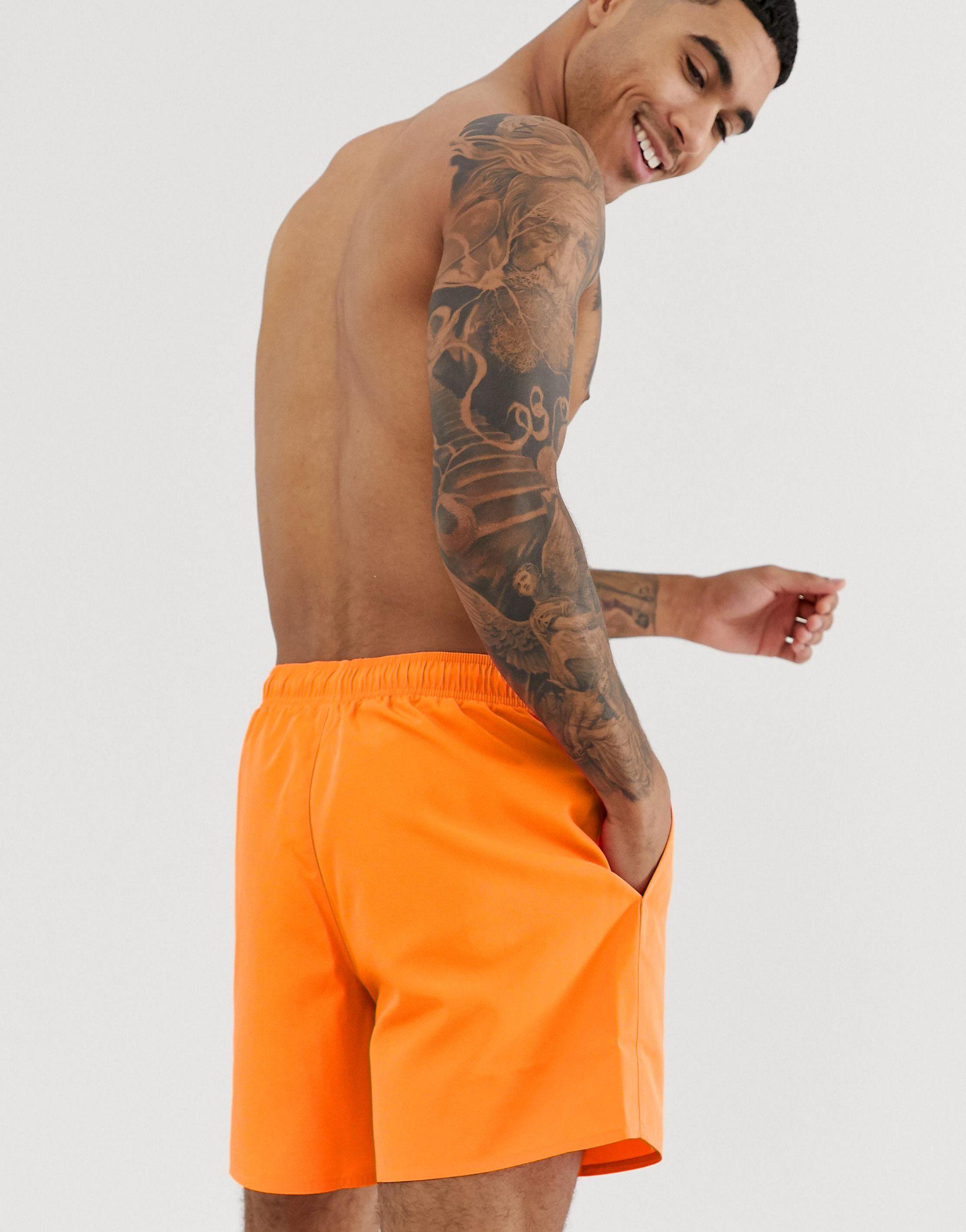 orange adidas swim shorts