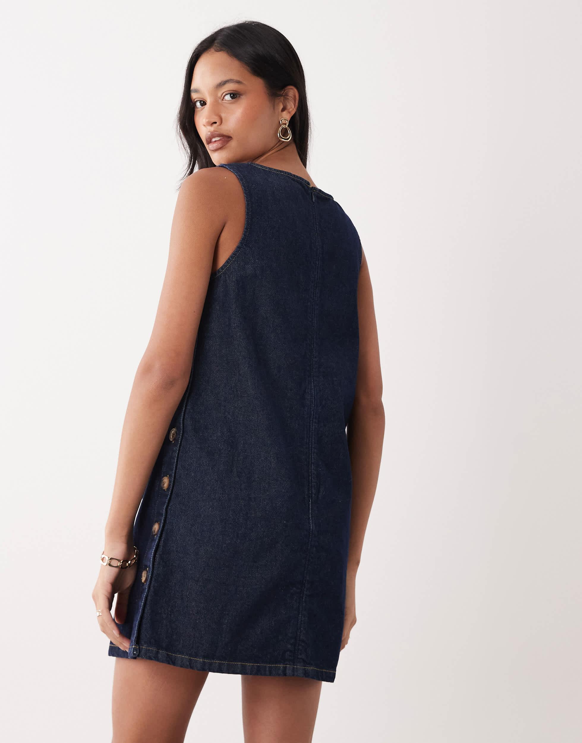 chinese dress ladies Ladies Denim Pinafore Dress