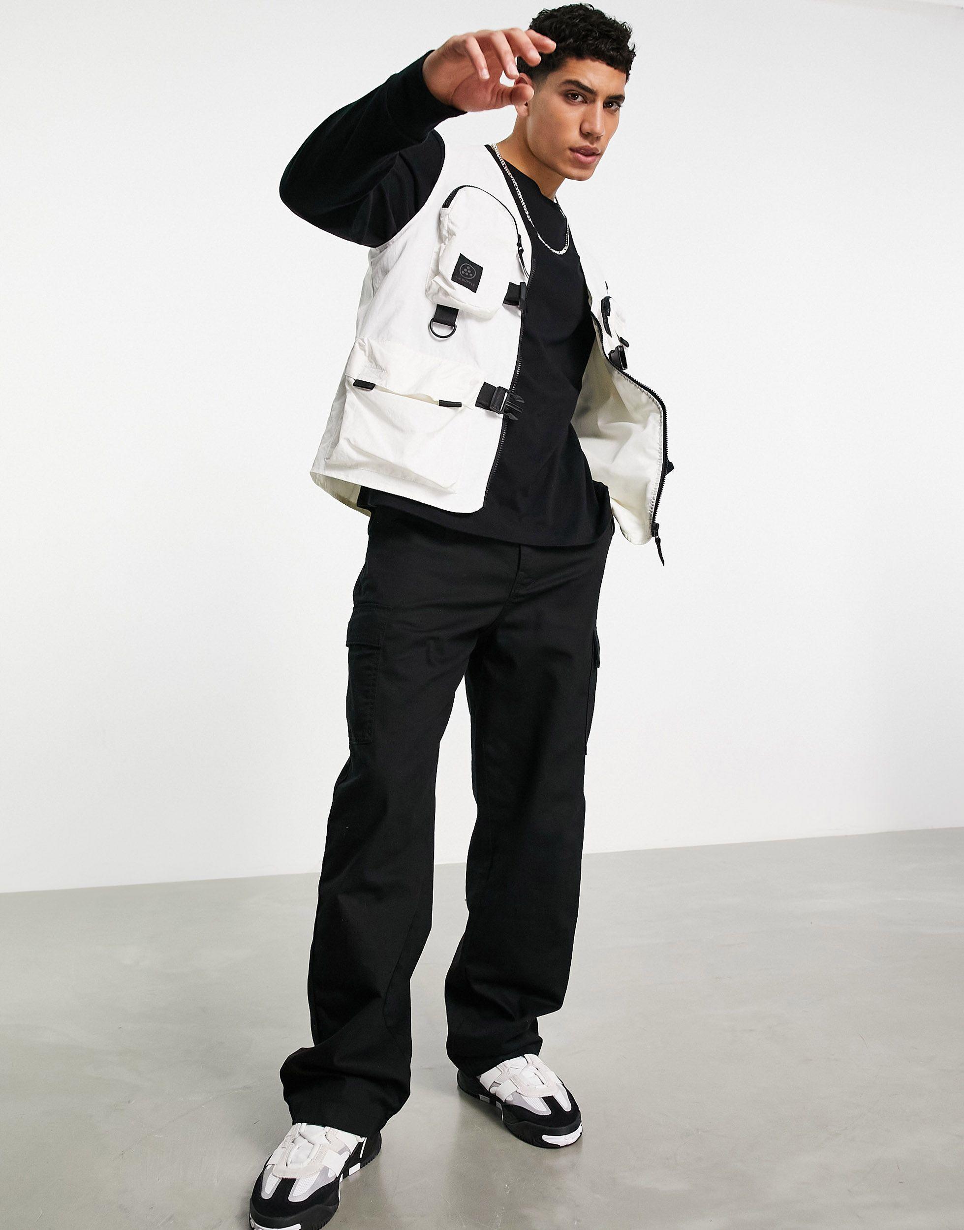 TOPMAN Utility Vest in White for Men | Lyst