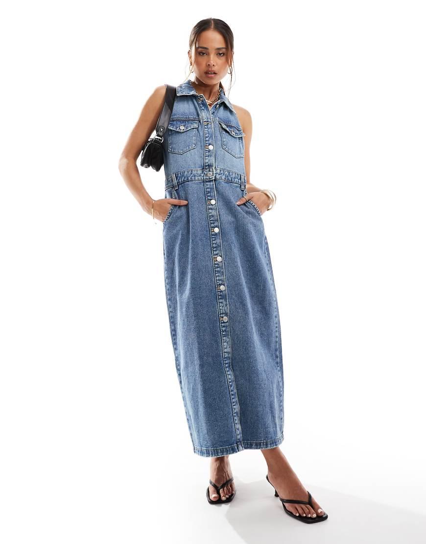 chiffon midi evening dress Smitten Sweetheart Neckline Chiffon Midi Dress Blue