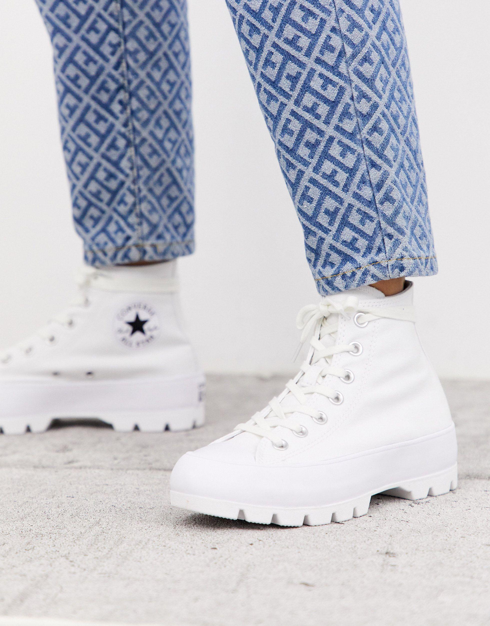 White thick sole acquistati converse